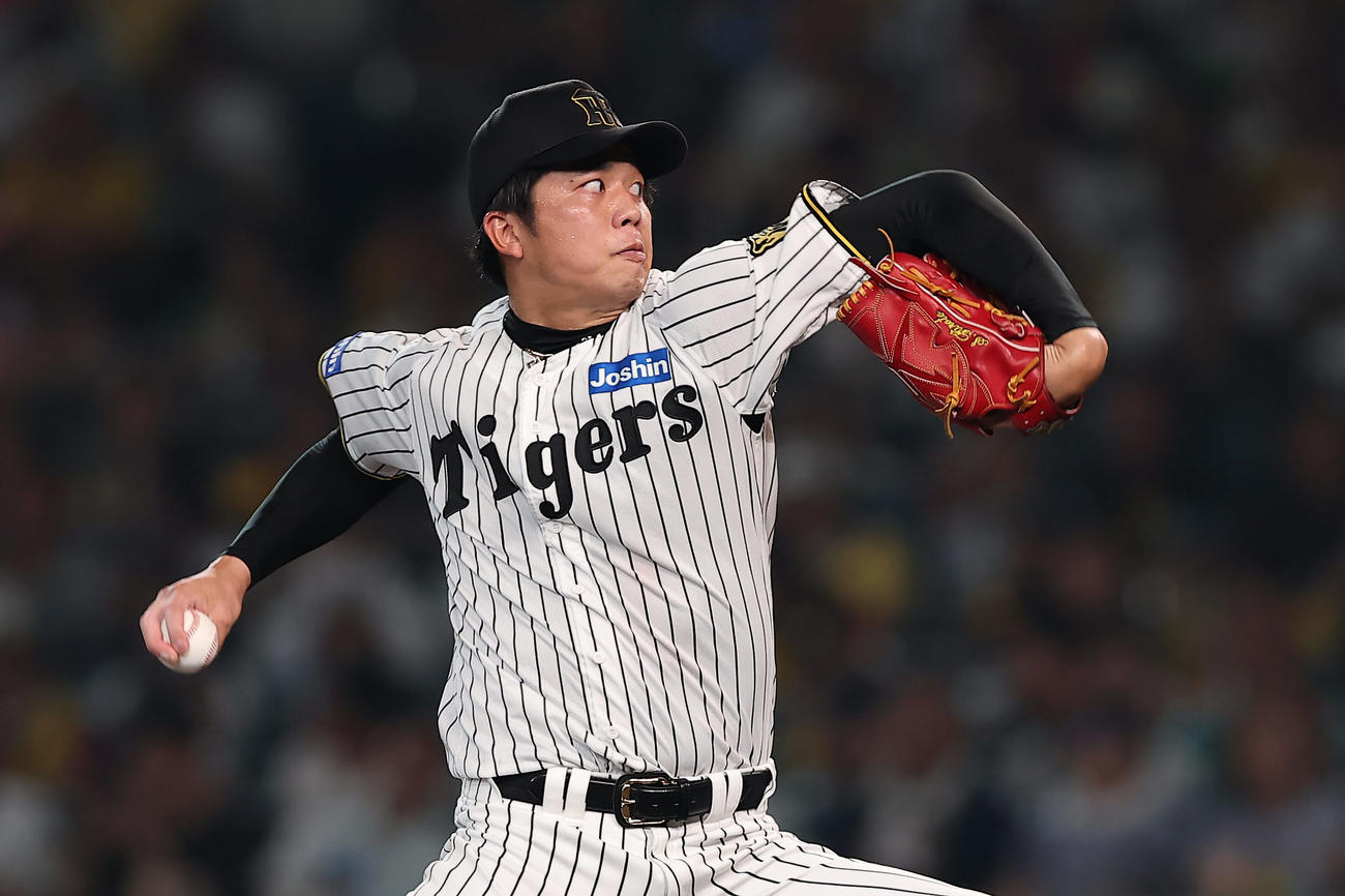 阪神才木浩人（2025年8月31日撮影）