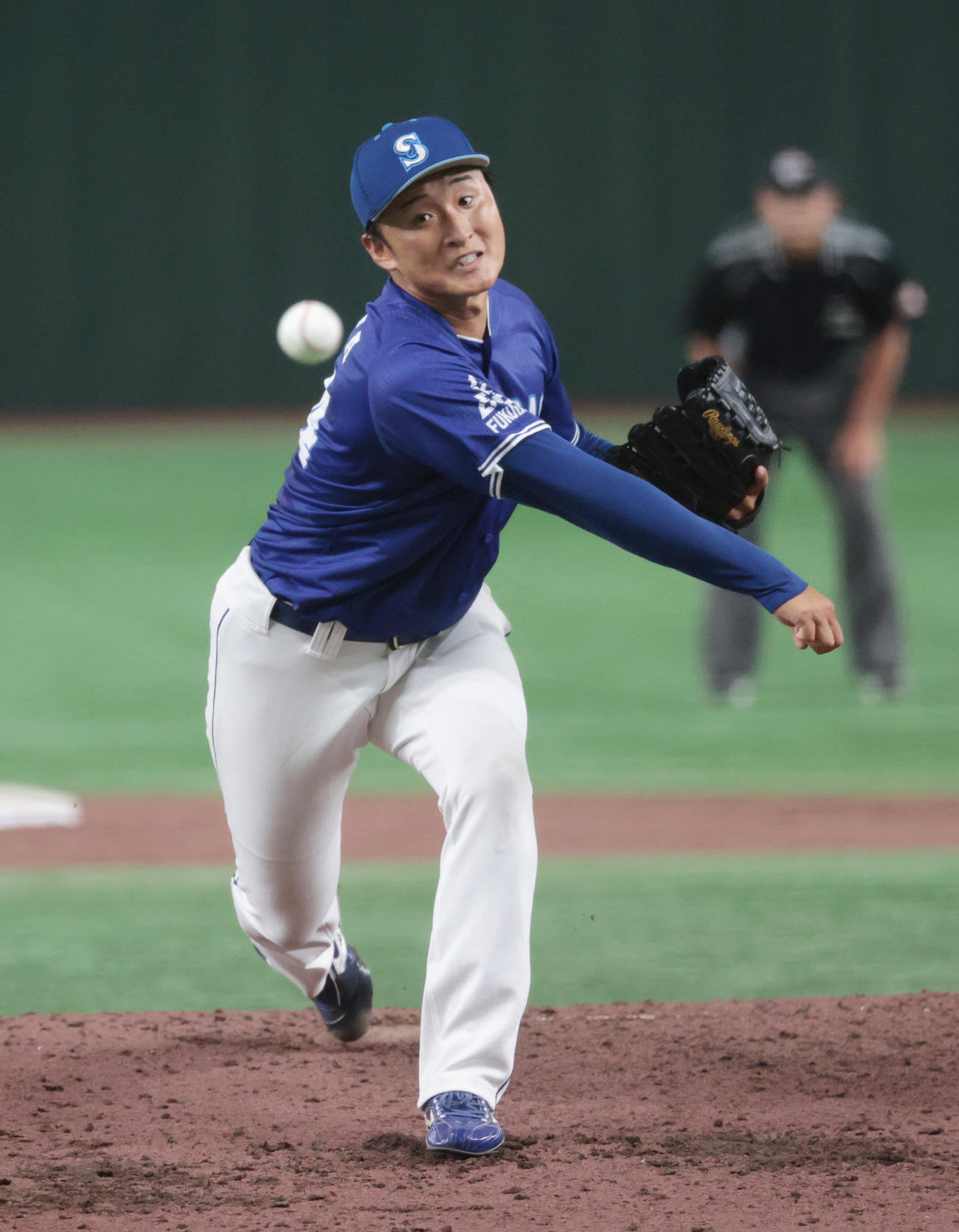 西部ガス対日立製作所　先発した西部ガス・村田（撮影・柴田隆二）　　