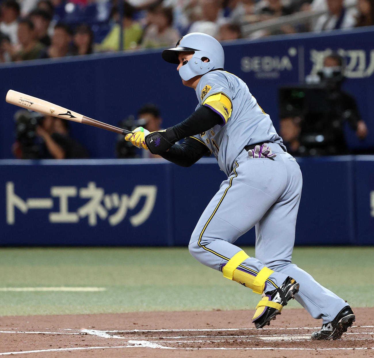 中日対阪神　3回表阪神1死、森下は安打を放つ（撮影・上田博志）