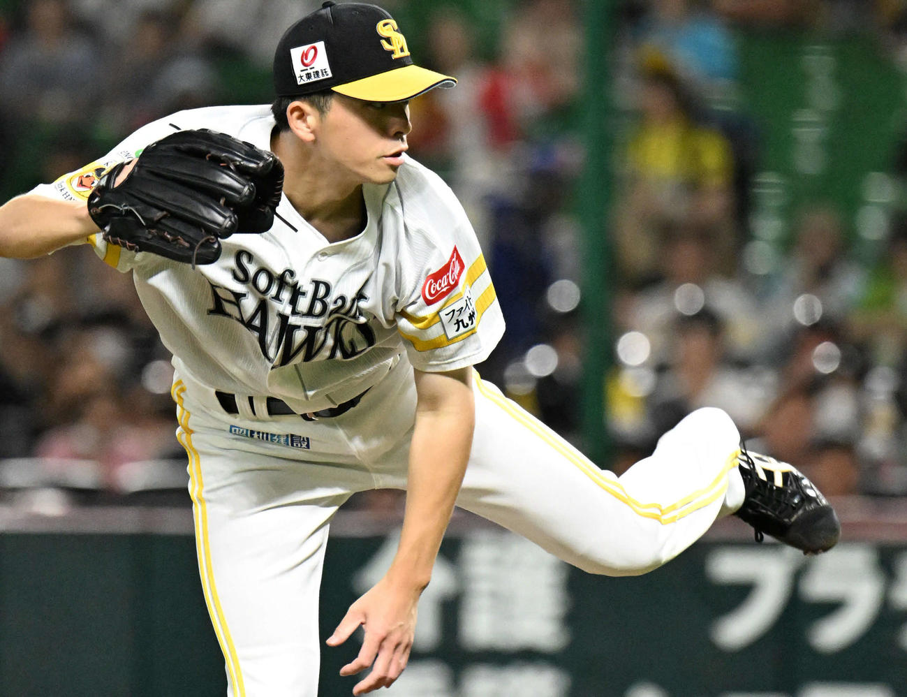 ソフトバンク対オリックス　ソフトバンク先発の大関（撮影・林敢治）