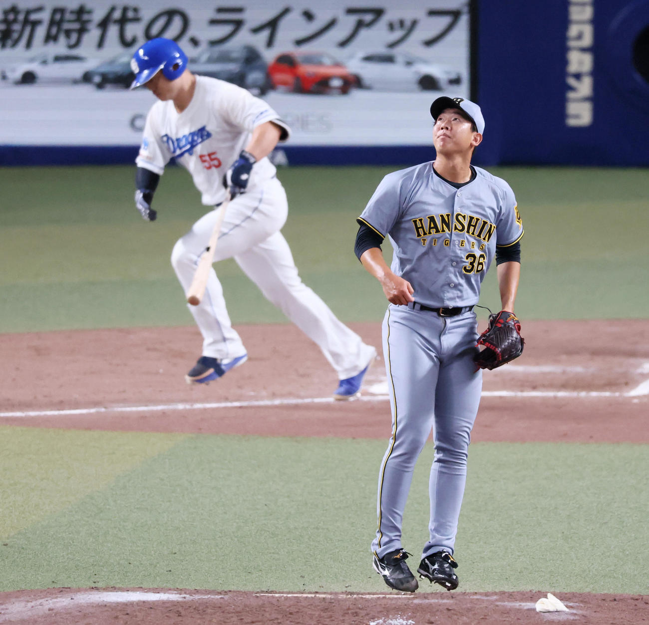 中日対阪神　7回裏中日2死、畠は細川を右飛に仕留める（撮影・加藤哉）