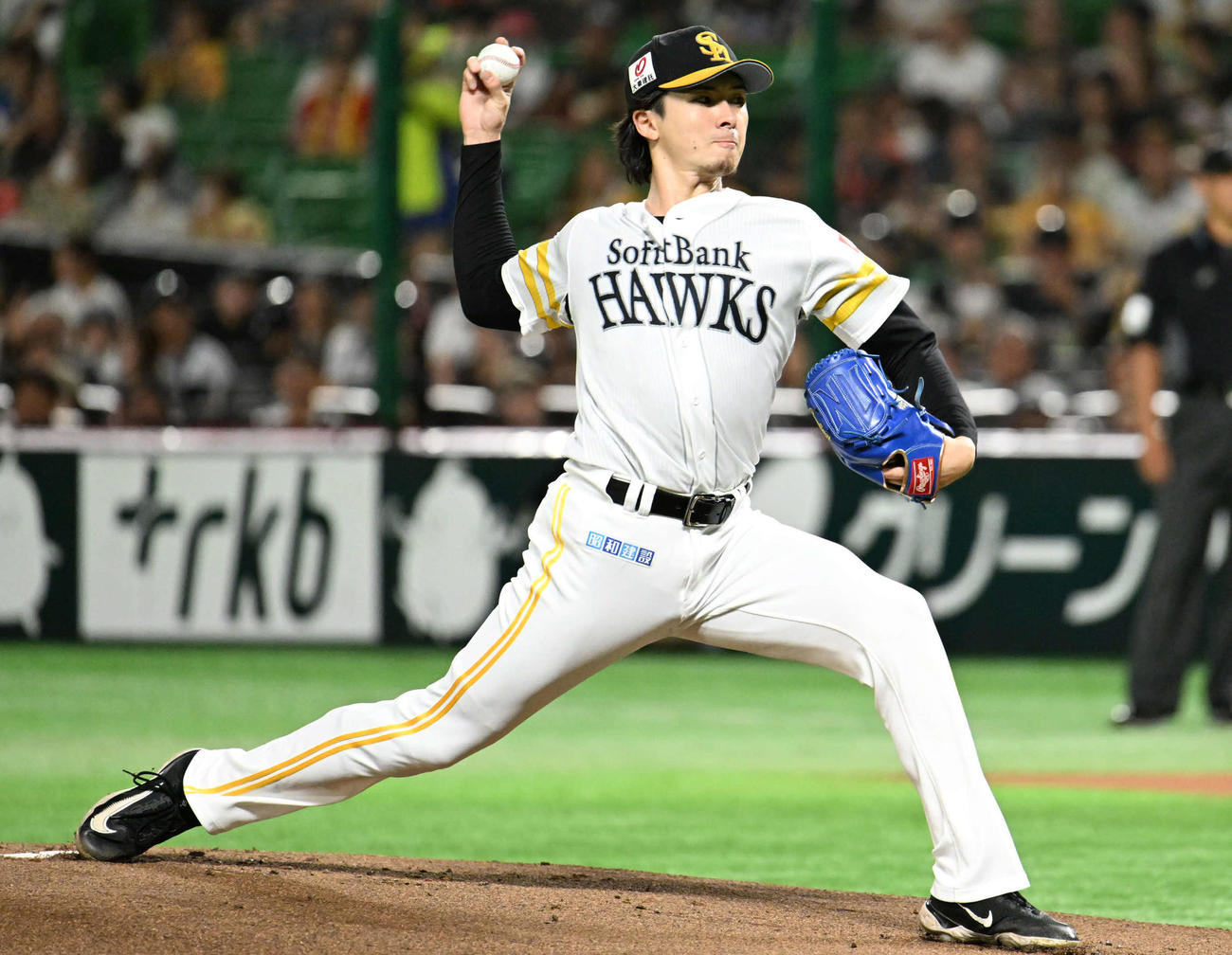 ソフトバンク対オリックス　ソフトバンク先発の上沢（撮影・林敢治）