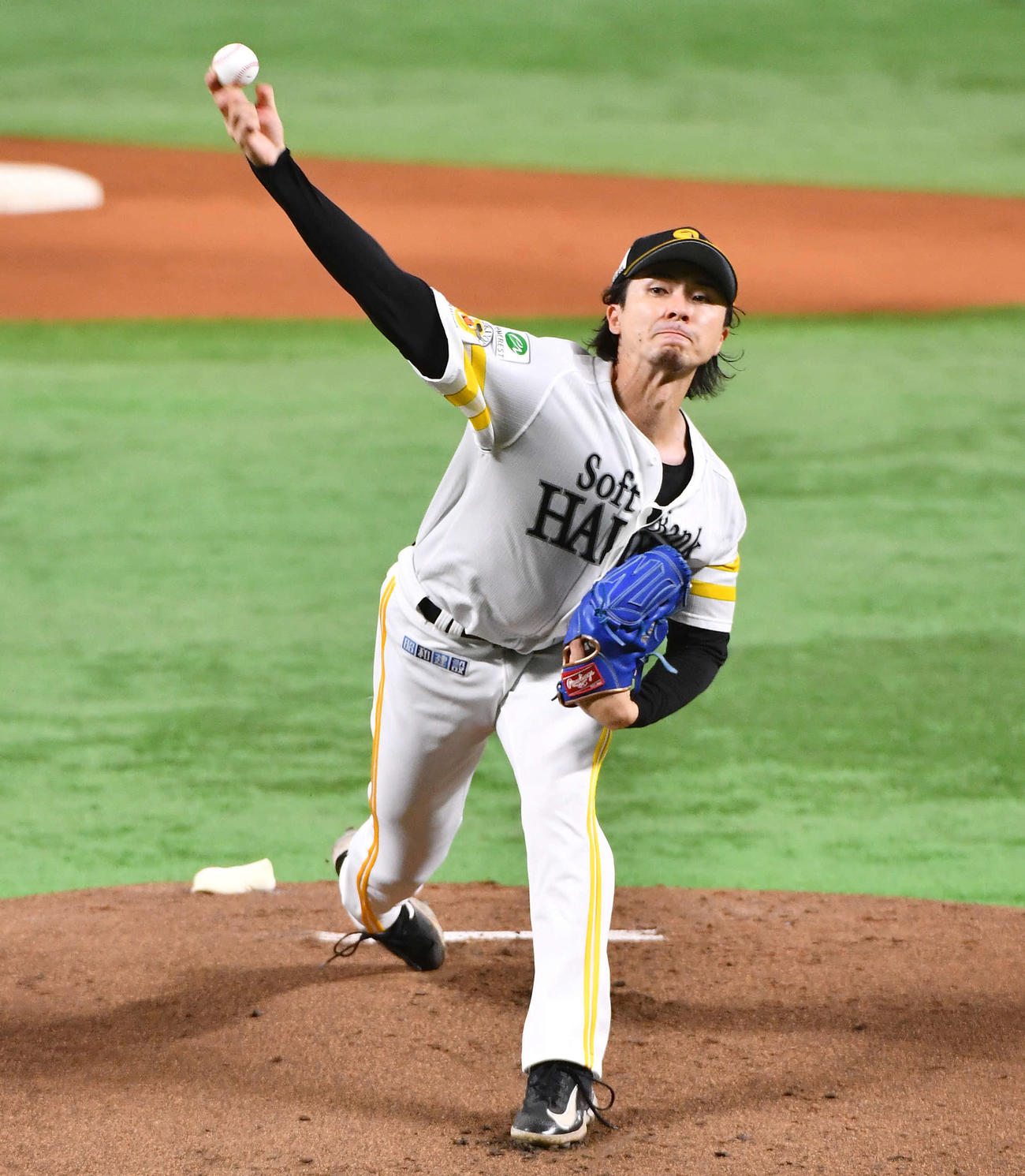ソフトバンク対オリックス　ソフトバンク先発の上沢（撮影・岩下翔太）