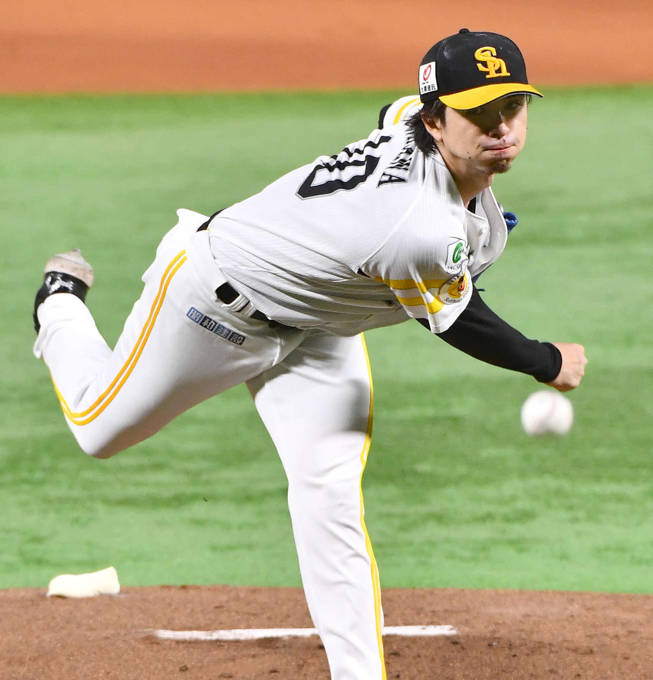 ソフトバンク対オリックス　ソフトバンク先発の上沢（撮影・岩下翔太）
