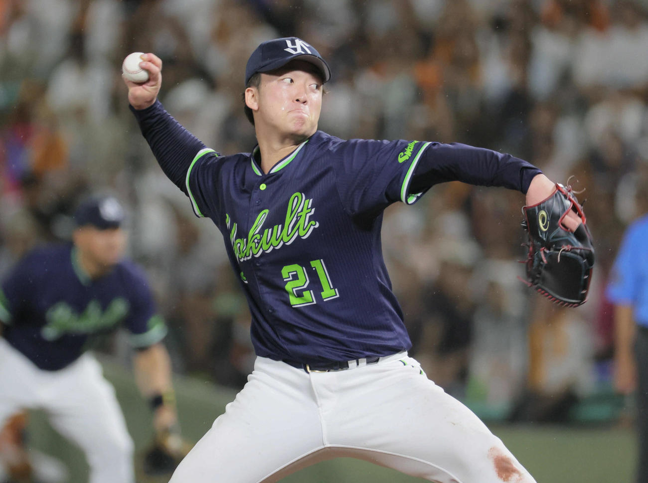 巨人対ヤクルト　好投するヤクルト先発の吉村（撮影・宮崎幸一）