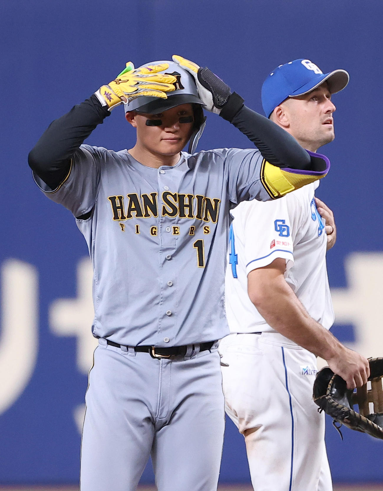 中日対阪神　7回表阪神1死二、三塁、森下は2点適時二塁打を放つ（撮影・上田博志）