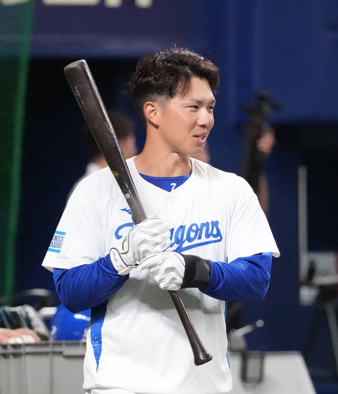 中日対巨人　試合前、一軍に合流し打撃練習をする福永（撮影・森本幸一）