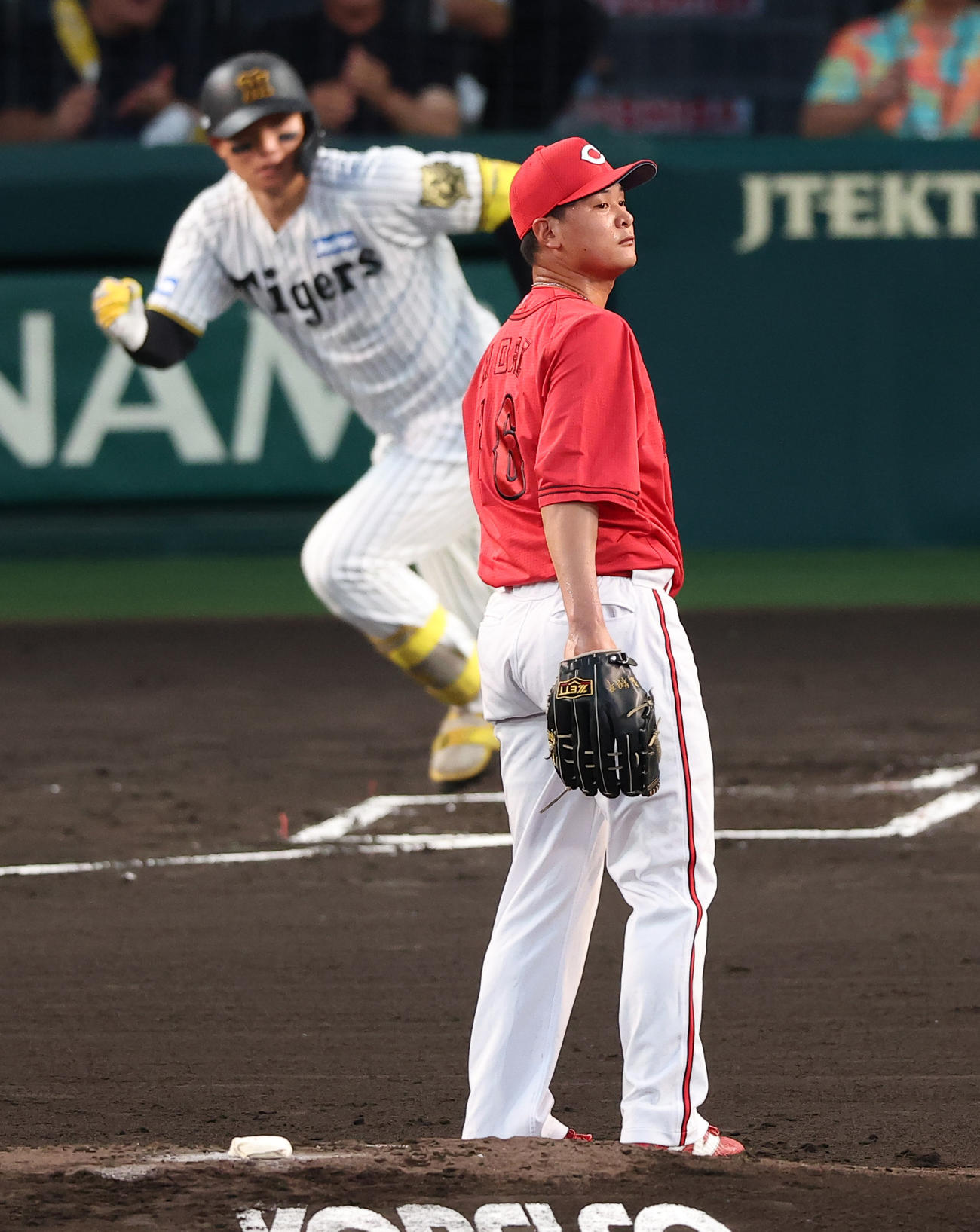 1回裏阪神無死二、三塁、森は森下に同点適時打を浴びる（撮影・上田博志）