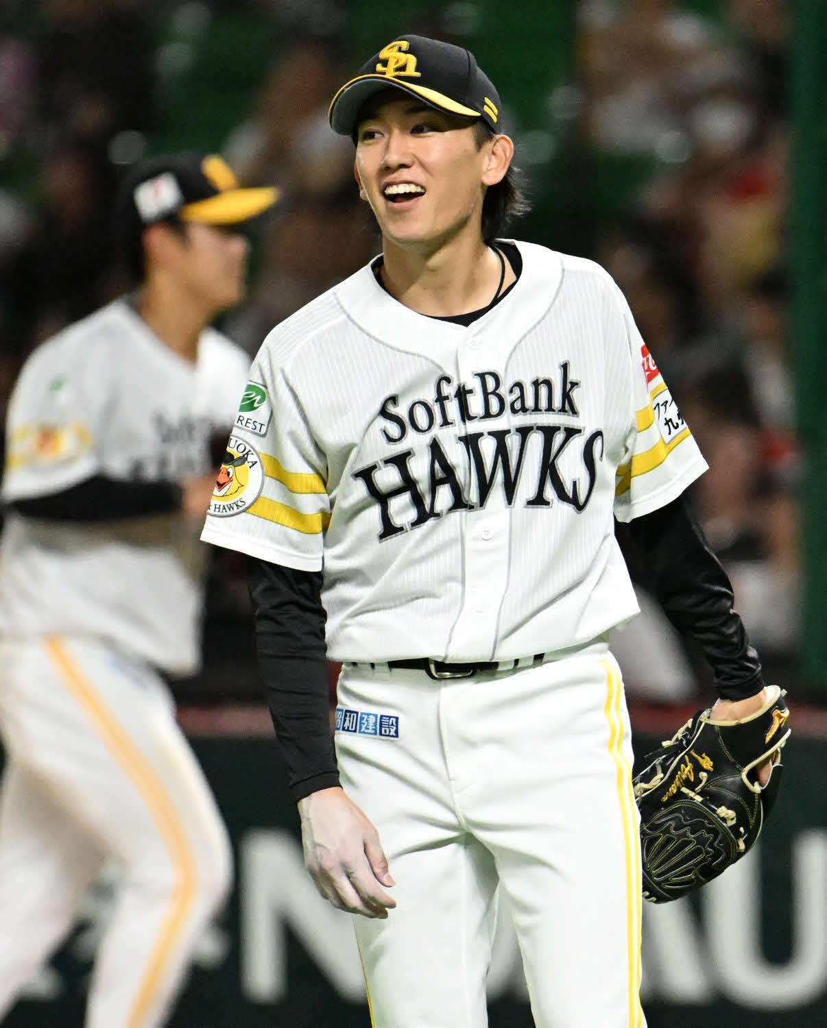 ソフトバンク対楽天　7回無失点の好投を見せる大津（撮影・林敢治）