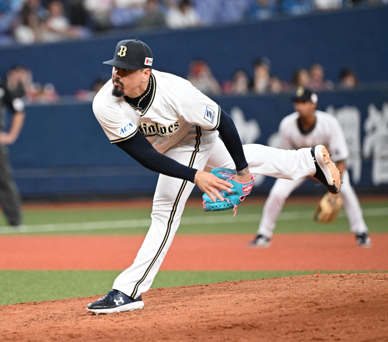 オリックス対日本ハム　9回に登板するオリックス・マチャド（撮影・和賀正仁）
