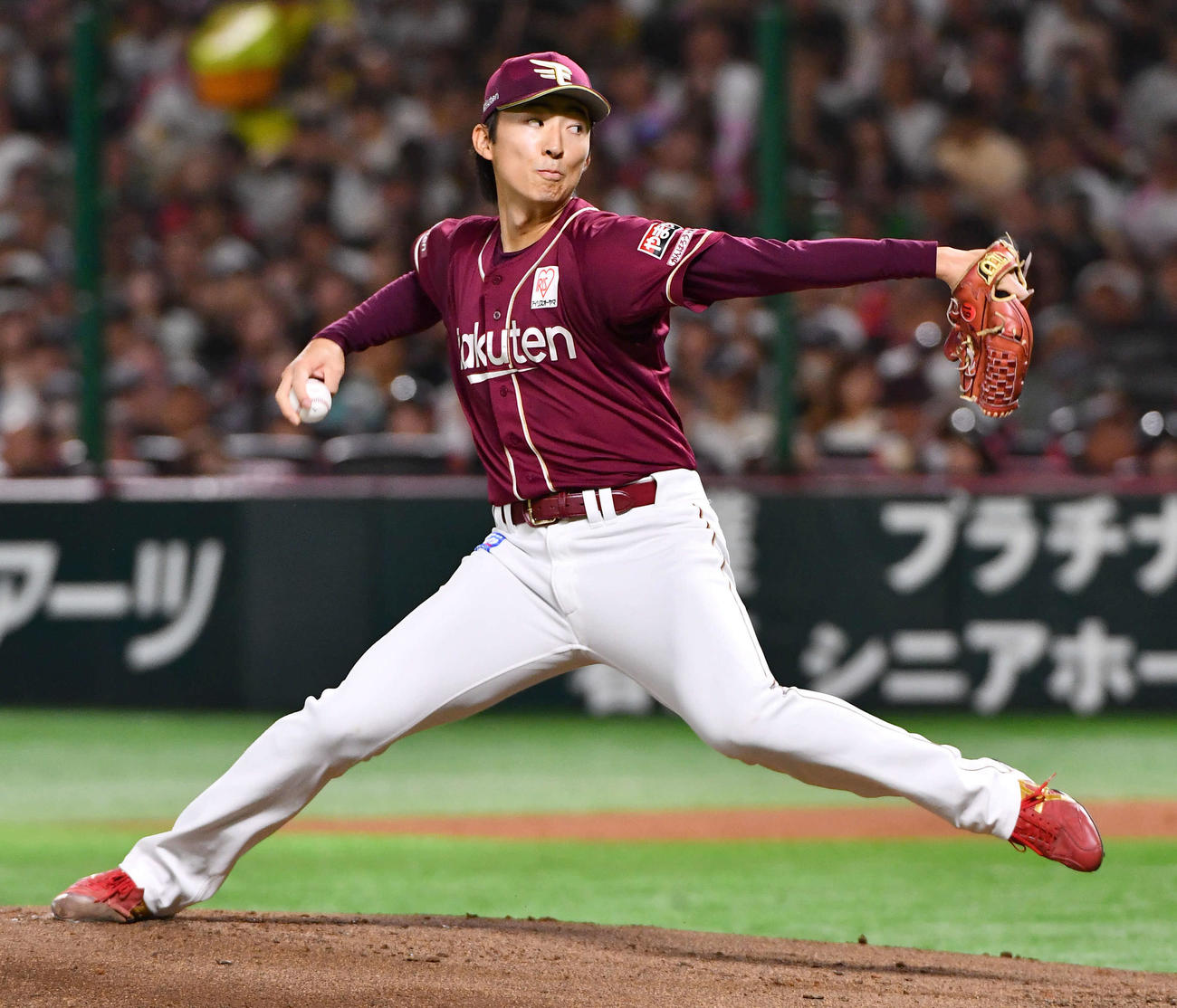 ソフトバンク対楽天　楽天先発の荘司（撮影・岩下翔太）