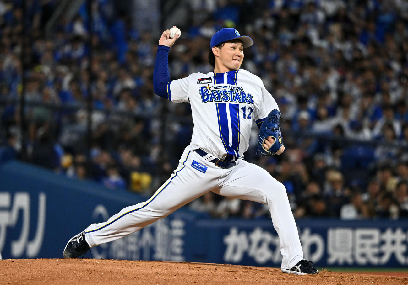 DeNA対ヤクルト　DeNA先発の竹田（撮影・滝沢徹郎）