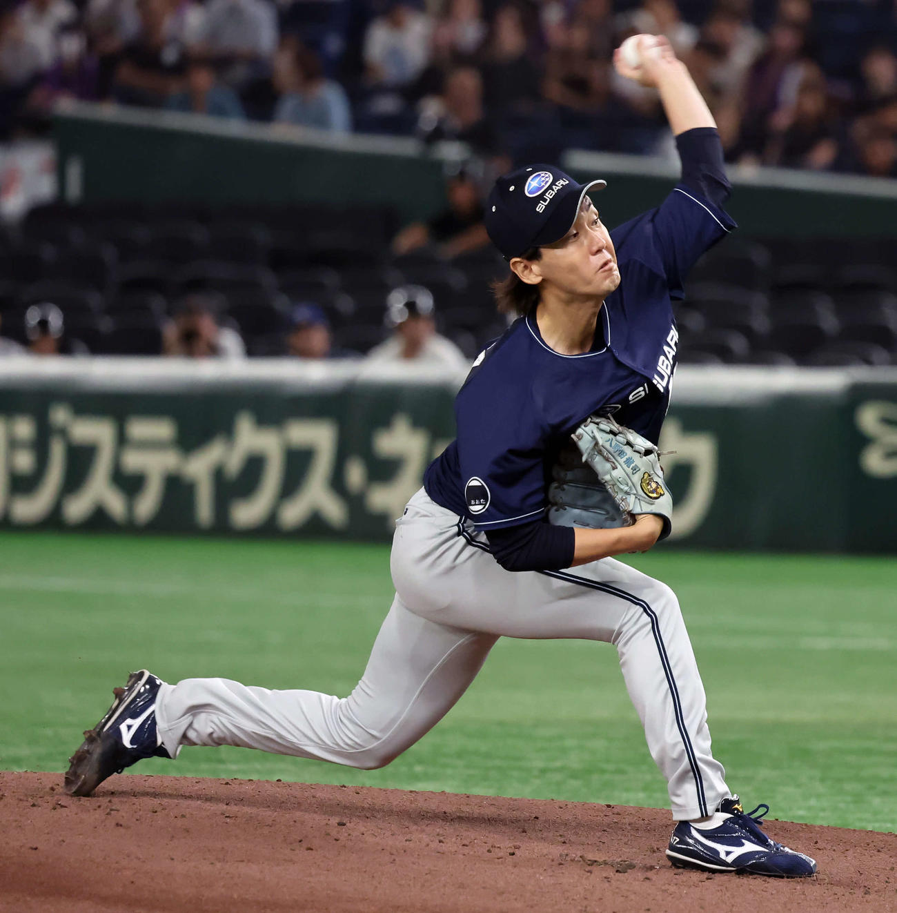 SUBARU対ヤマハ　SUBARU先発の八野田（撮影・山本朝陽）