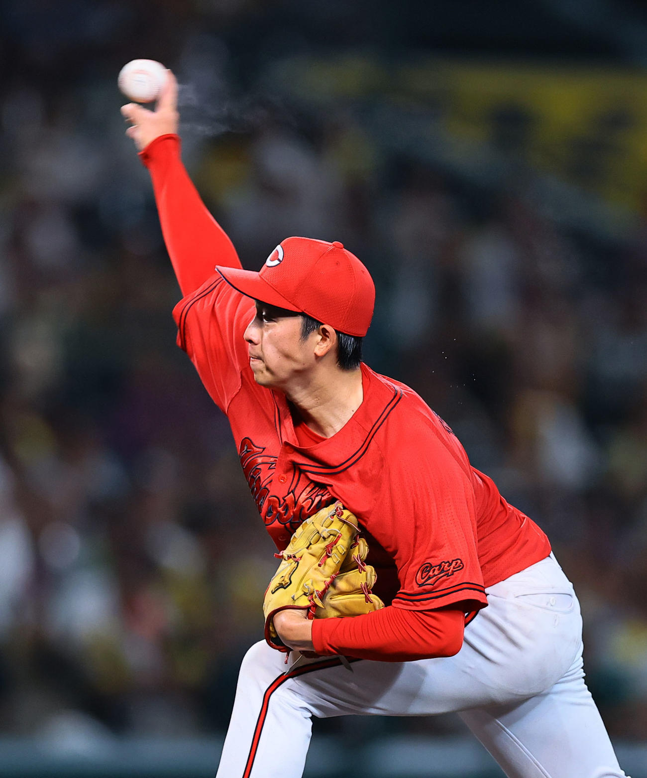 阪神対広島　5回、力投する広島常広（撮影・藤尾明華）