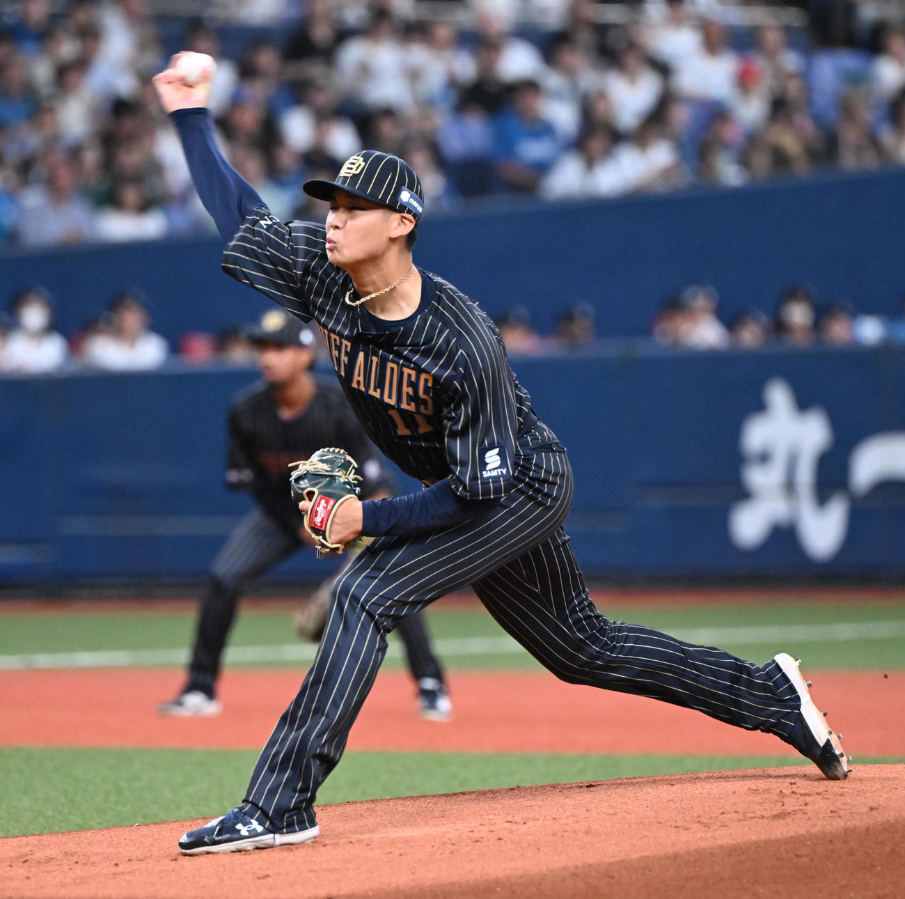 オリックス対日本ハム　先発するオリックス山下（撮影・和賀正仁）