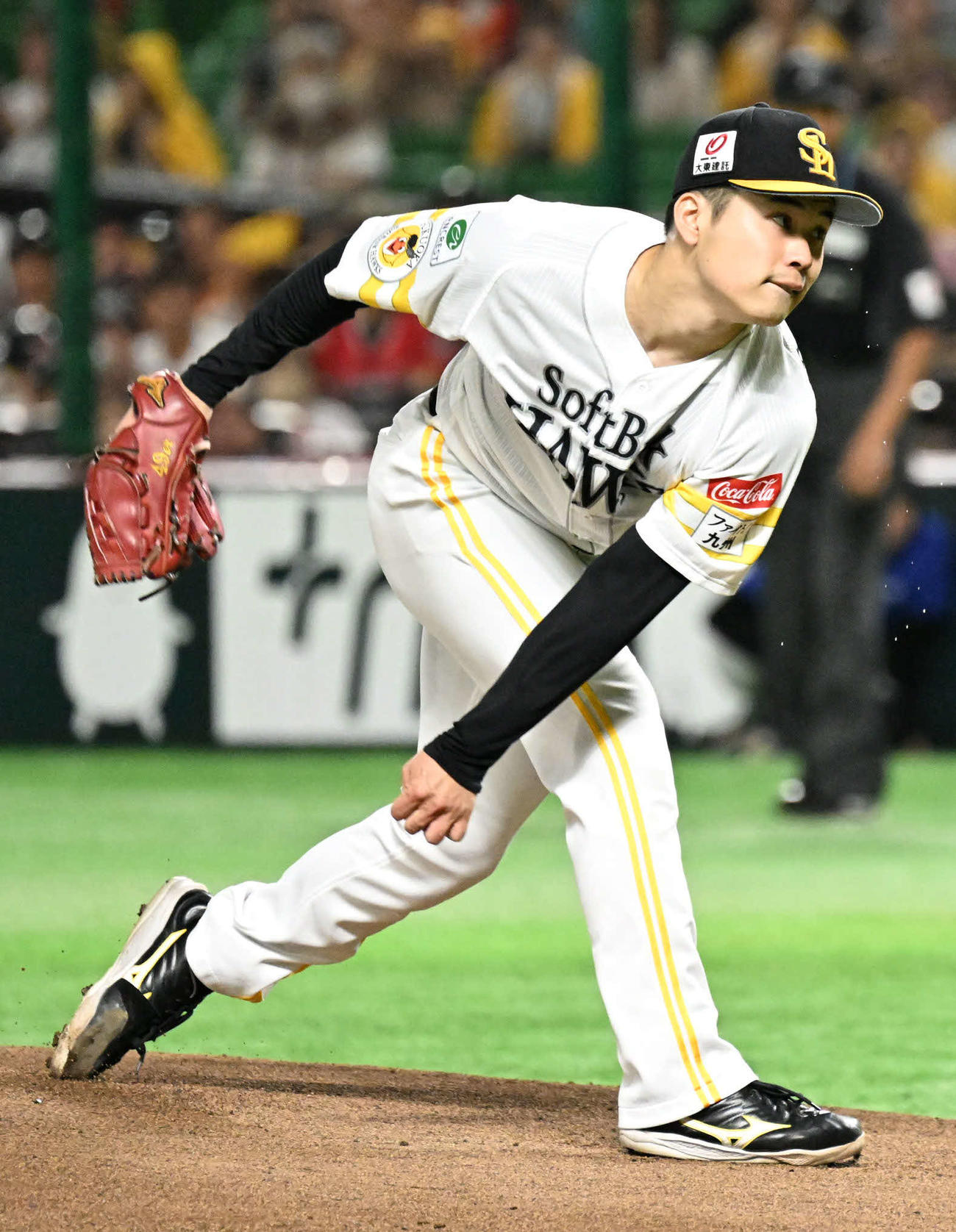 ソフトバンク対楽天　ソフトバンク先発の松本晴（撮影・林敢治）