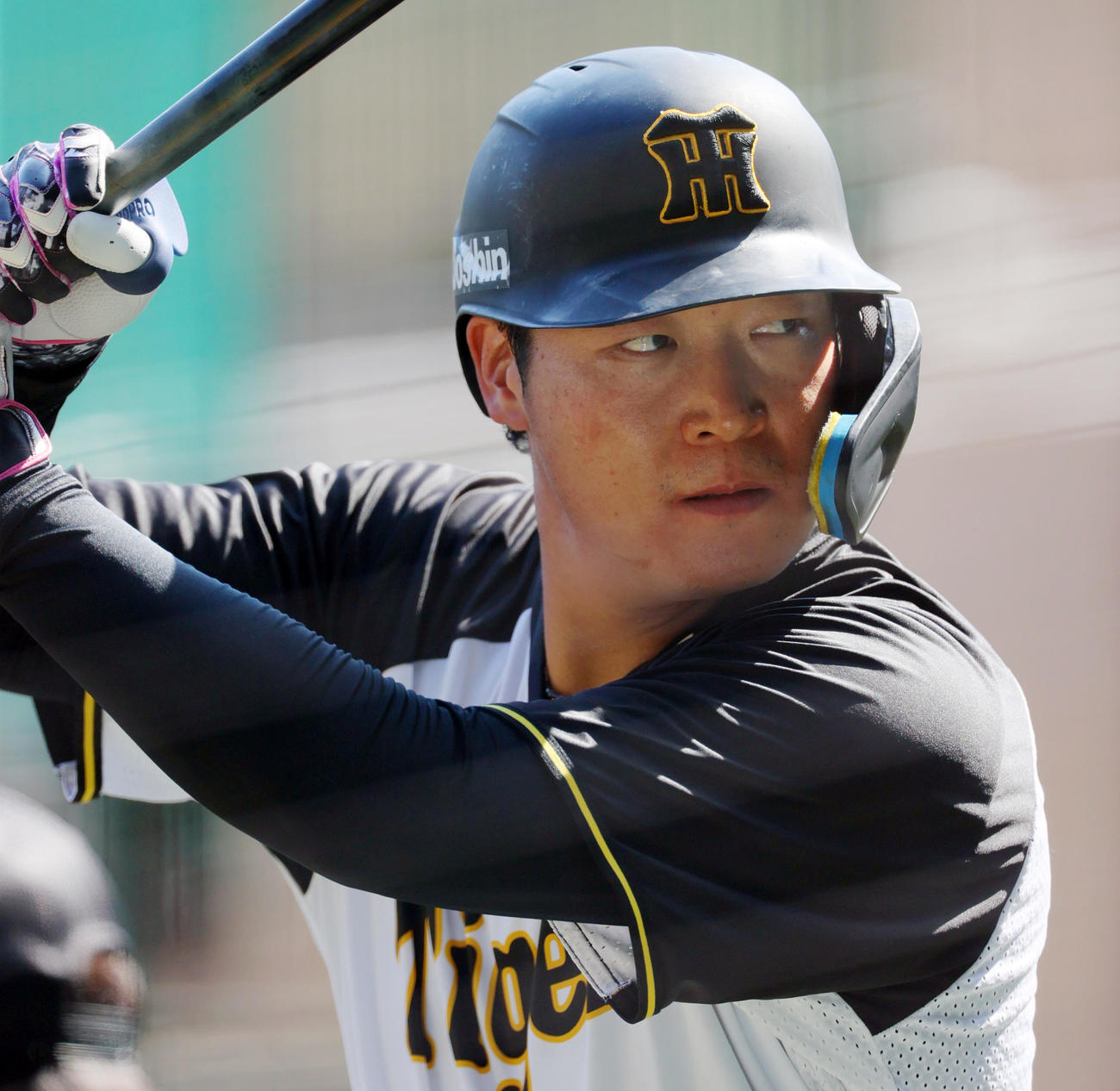 阪神対広島　試合前、打撃練習する阪神大山（撮影・上山淳一）