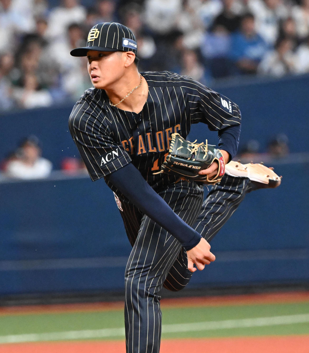 オリックス対日本ハム　先発するオリックス山下（撮影・和賀正仁）