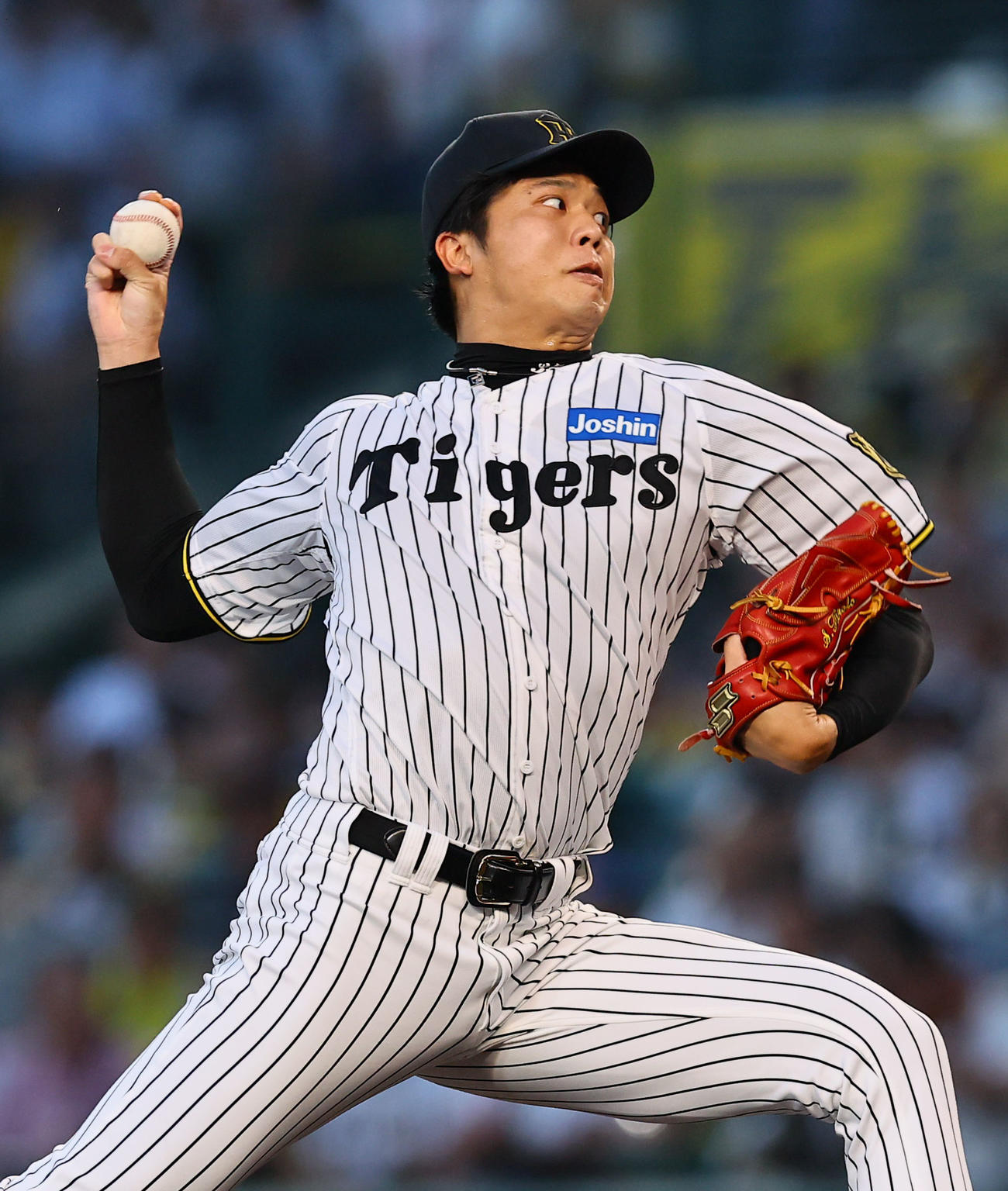 阪神対広島　阪神先発の才木（撮影・藤尾明華）