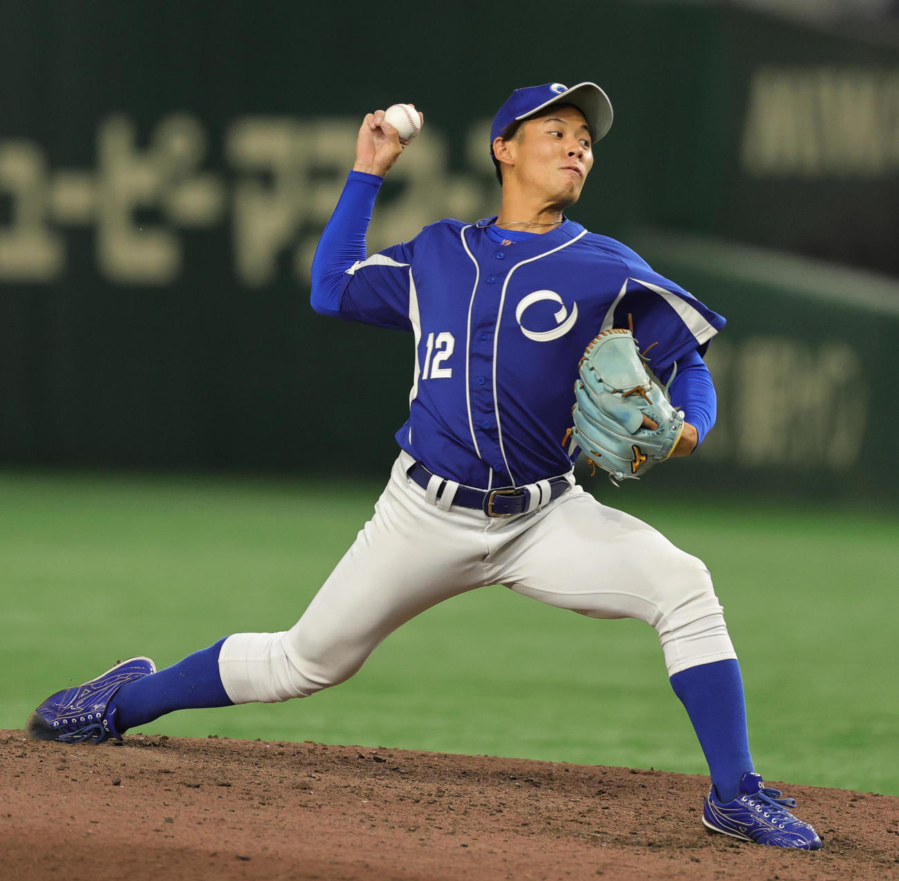 王子対ヤマハ　力投する王子・九谷（撮影・野上伸悟）