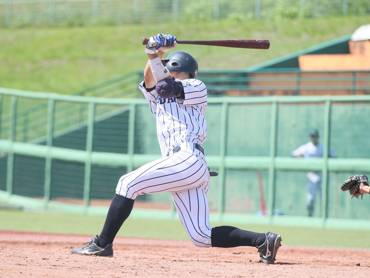 東北大対仙台大　4打数3安打の仙台大・立山（撮影・高橋香奈）