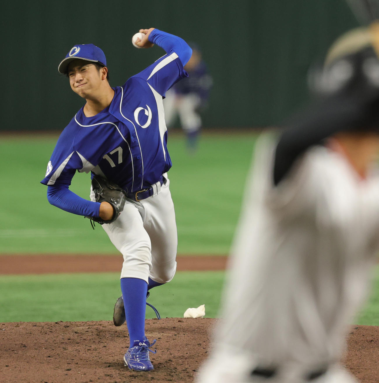 王子対三菱自動車岡崎　王子先発の樋口（撮影・野上伸悟）
