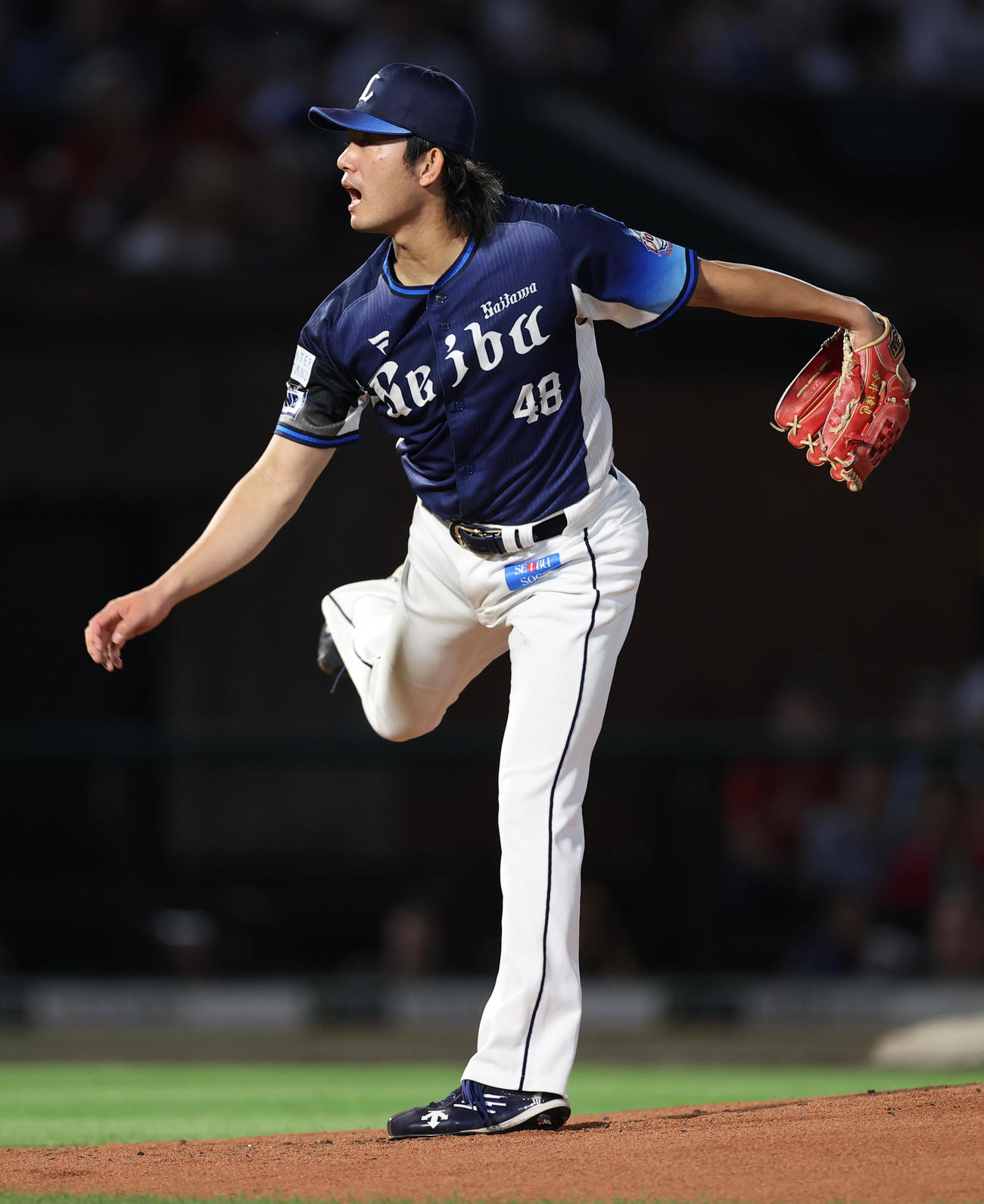 楽天対西武　力投する西武先発の今井（撮影・水谷安孝）