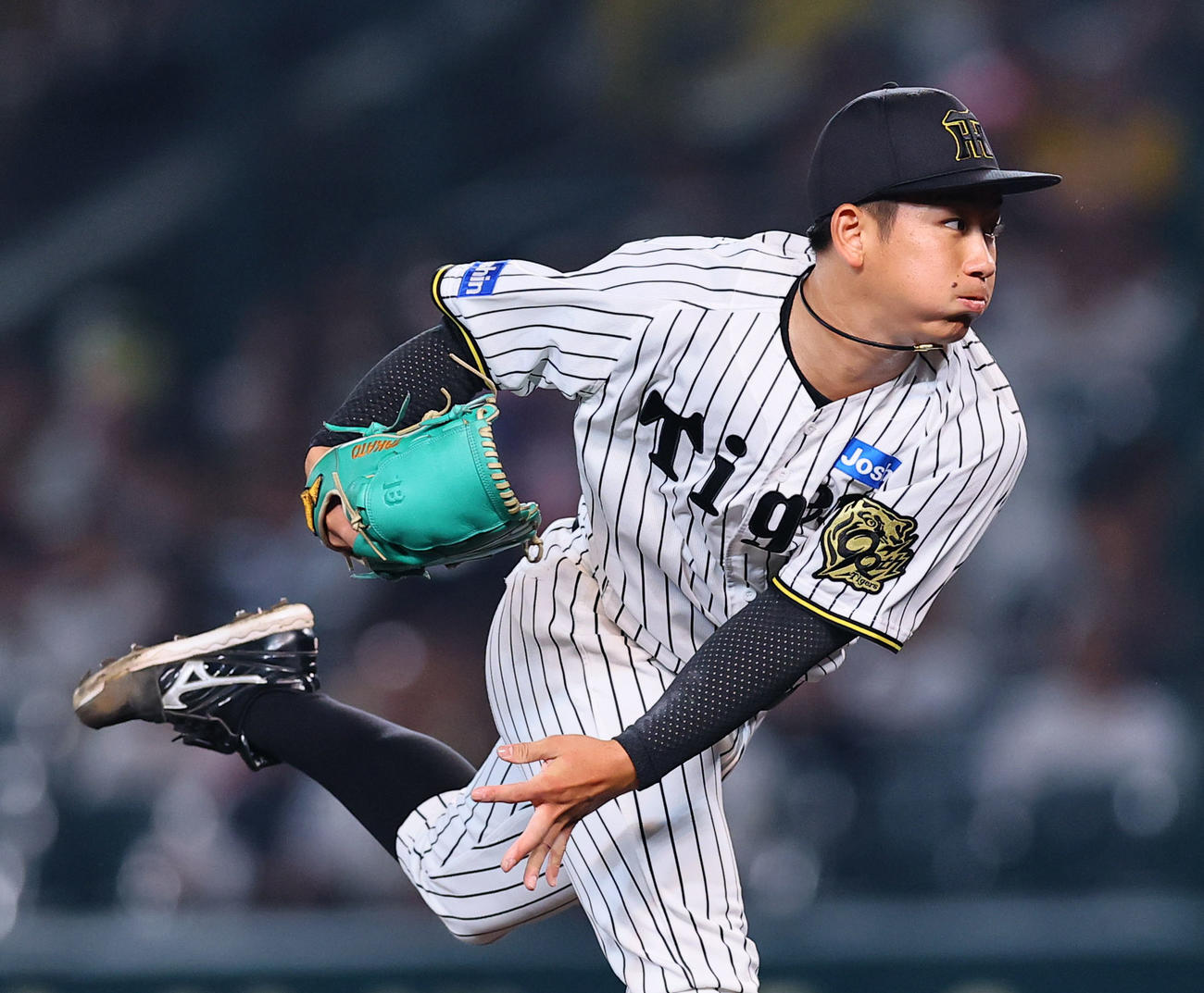 阪神対DeNA 9回に登板した阪神伊原（撮影・藤尾明華）