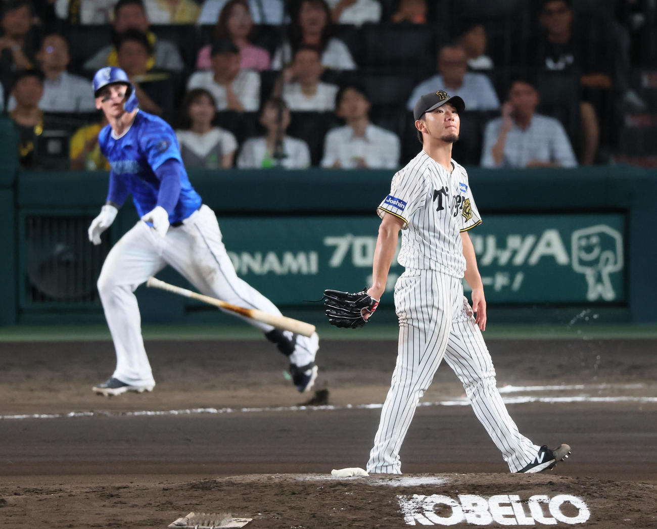 阪神対DeNA 6回表DeNA1死、伊藤将はオースティンにソロ本塁打を浴びる（撮影・加藤哉）