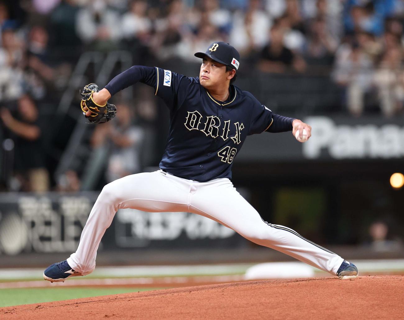 日本ハム対オリックス　オリックス先発の東松（撮影・黒川智章）