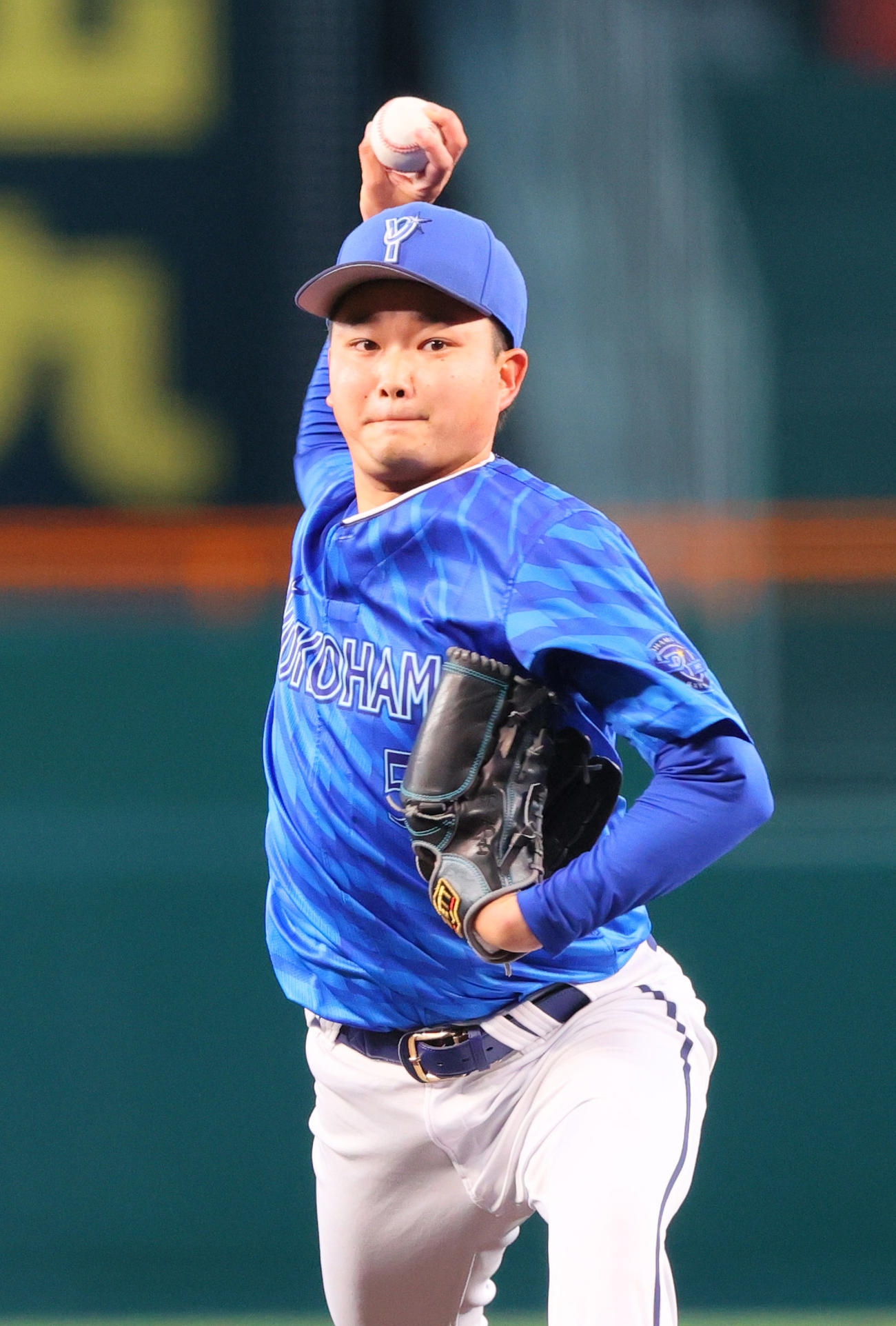 阪神対DeNA DeNA先発の石田裕（撮影・上山淳一）