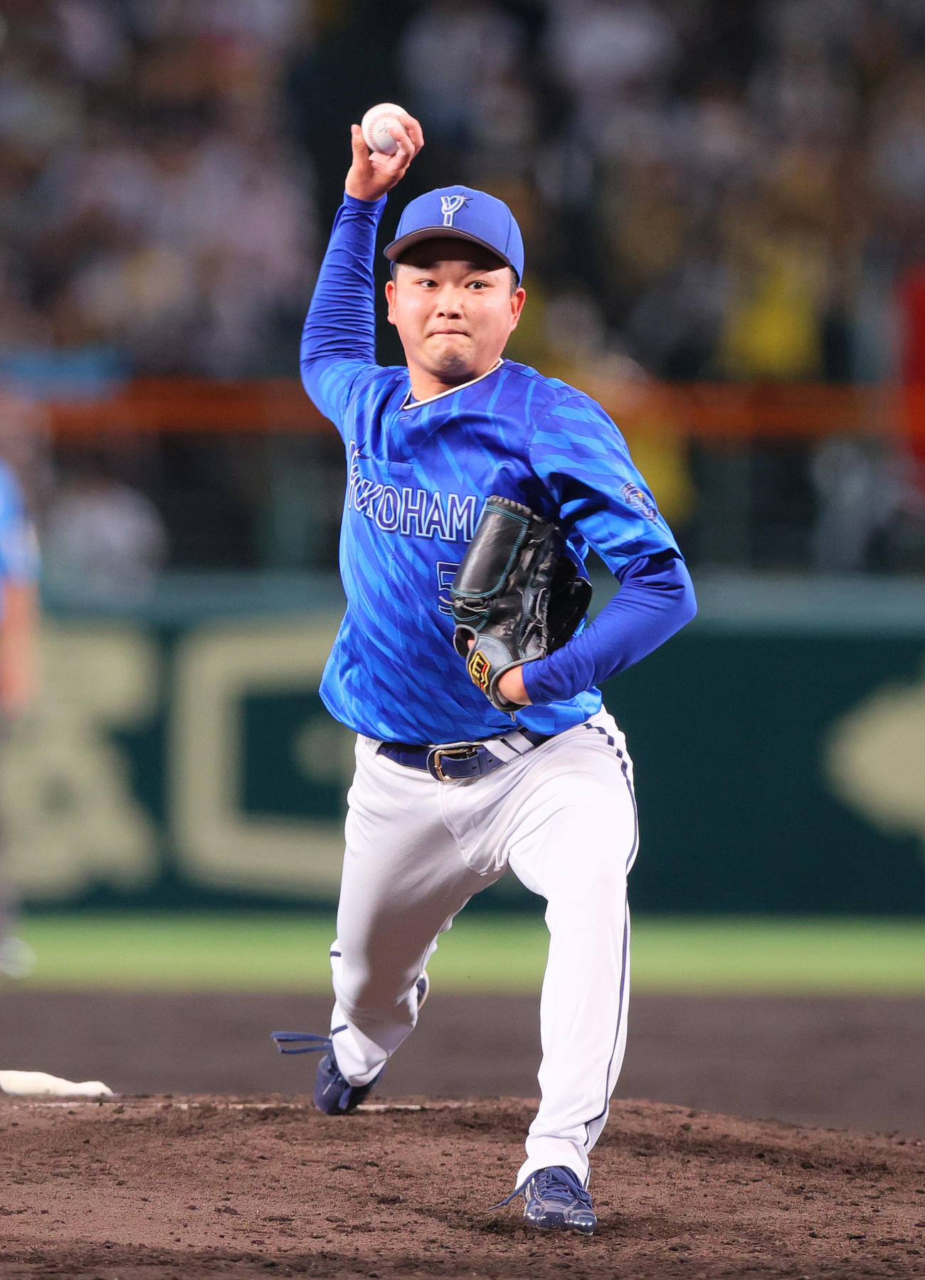 阪神対DeNA DeNA先発の石田裕（撮影・上山淳一）