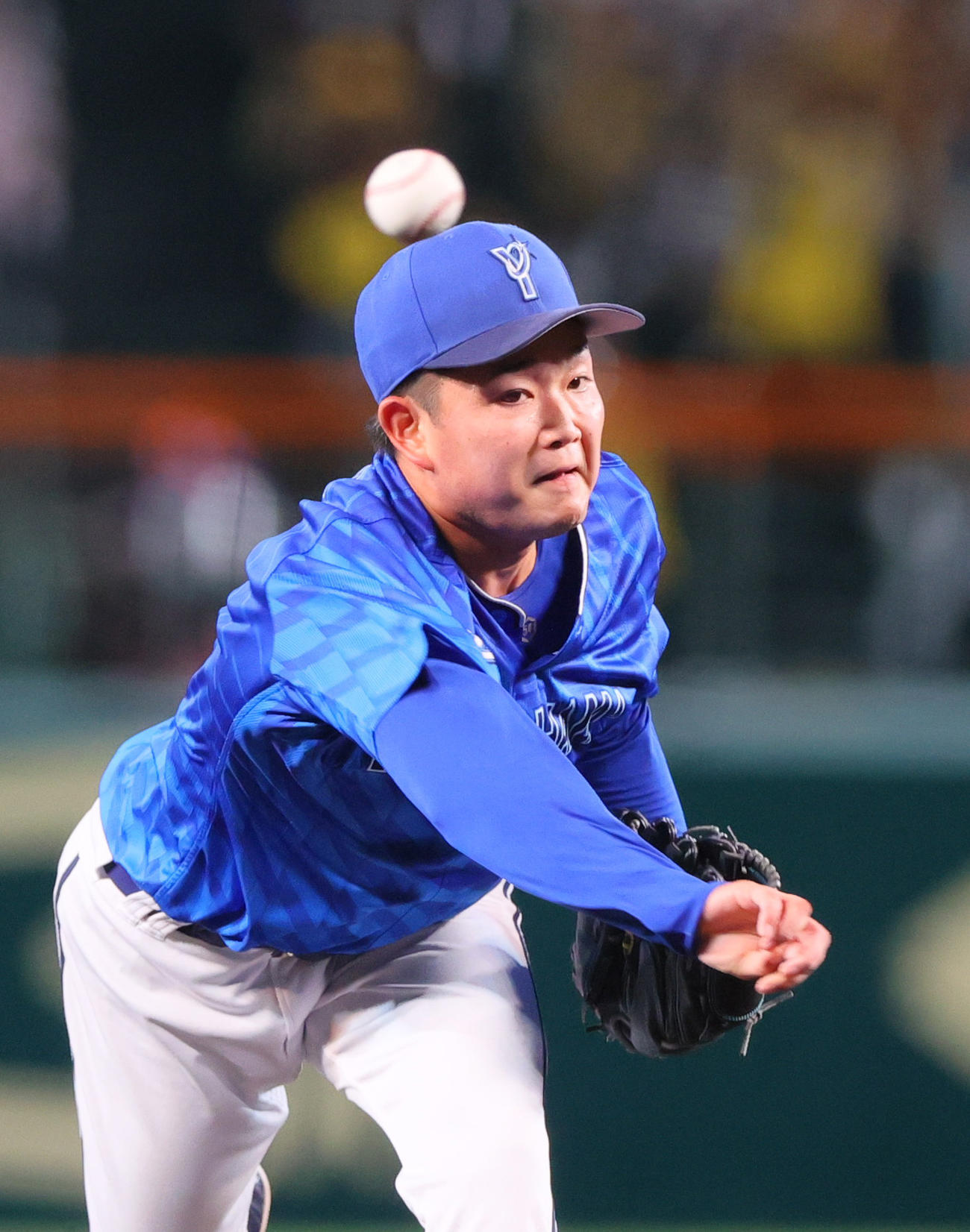 阪神対DeNA DeNA先発の石田裕（撮影・上山淳一）