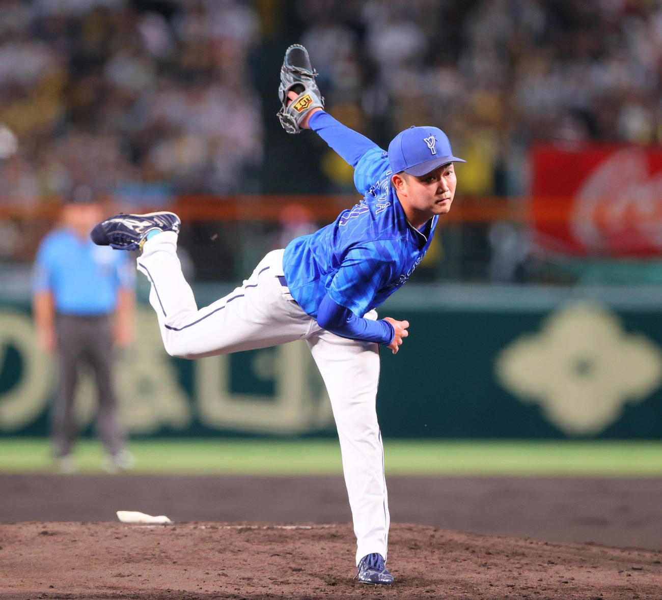 阪神対DeNA DeNA先発の石田裕（撮影・上山淳一）