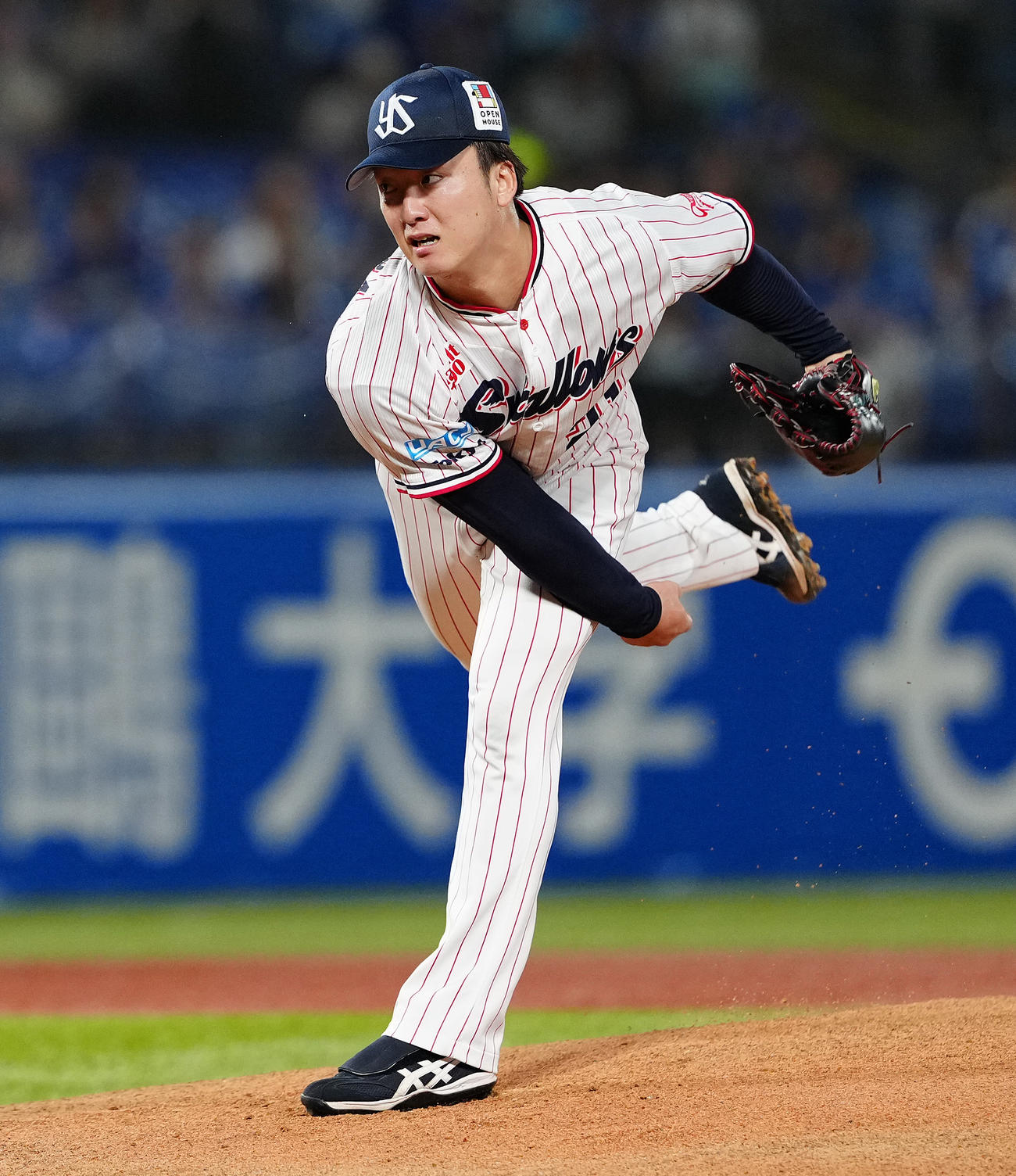 ヤクルト対中日　先発し力投するヤクルト吉村（撮影・鈴木みどり）