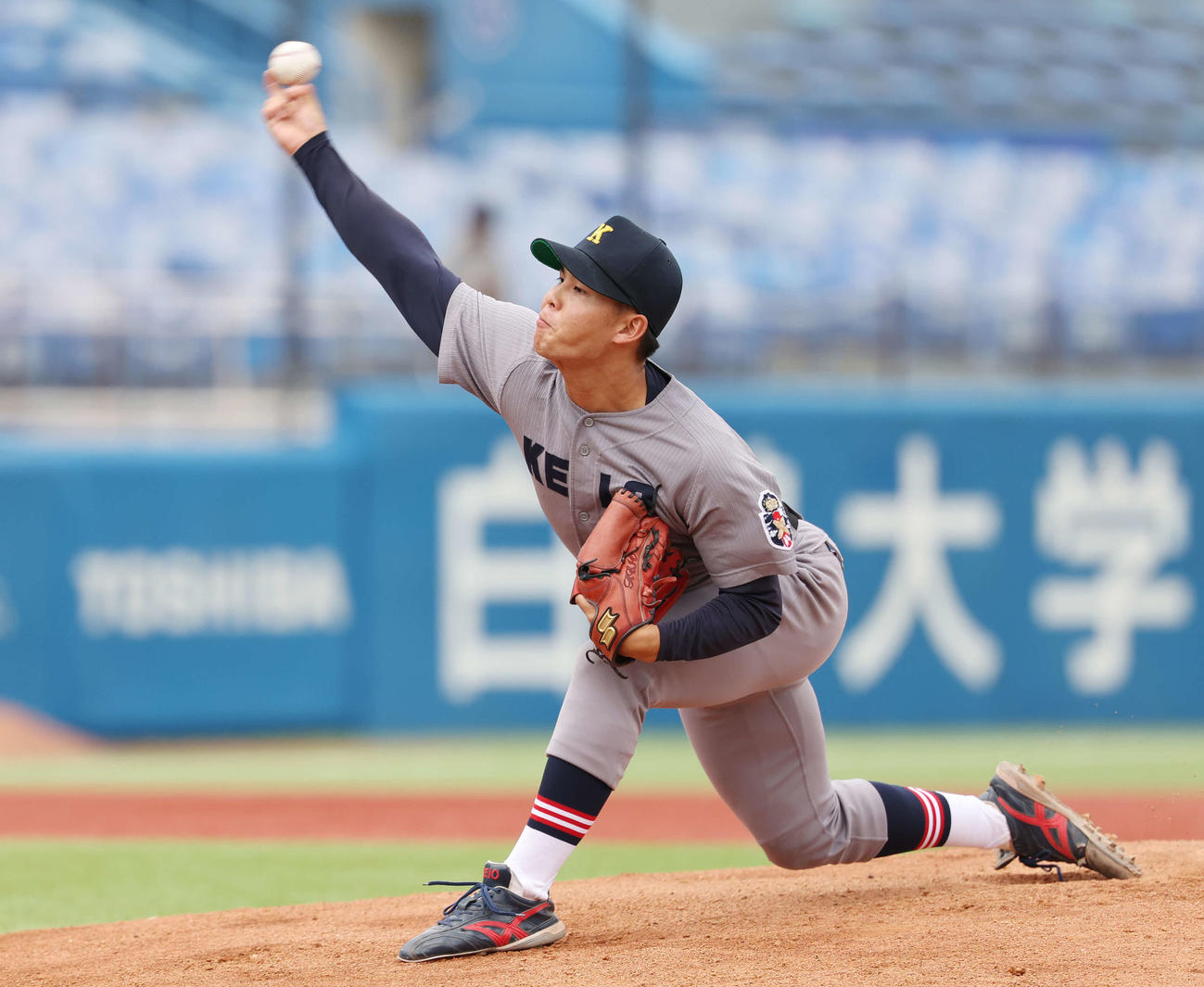 慶大・外丸東眞（2024年9月28日撮影）