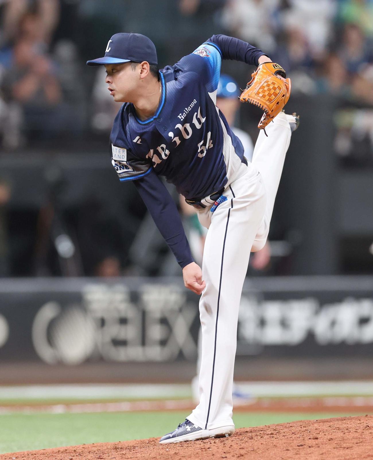 日本ハム対西武　9回途中登板の黒木（撮影・黒川智章）