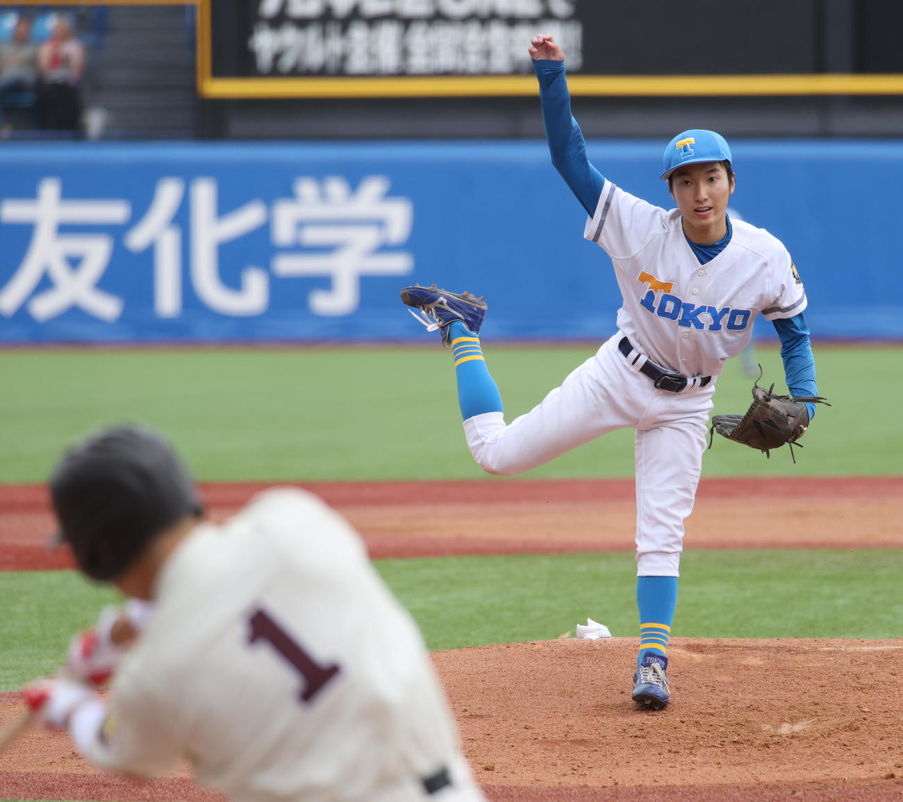 東大対早大　先発した東大・渡辺（撮影・柴田隆二）　　