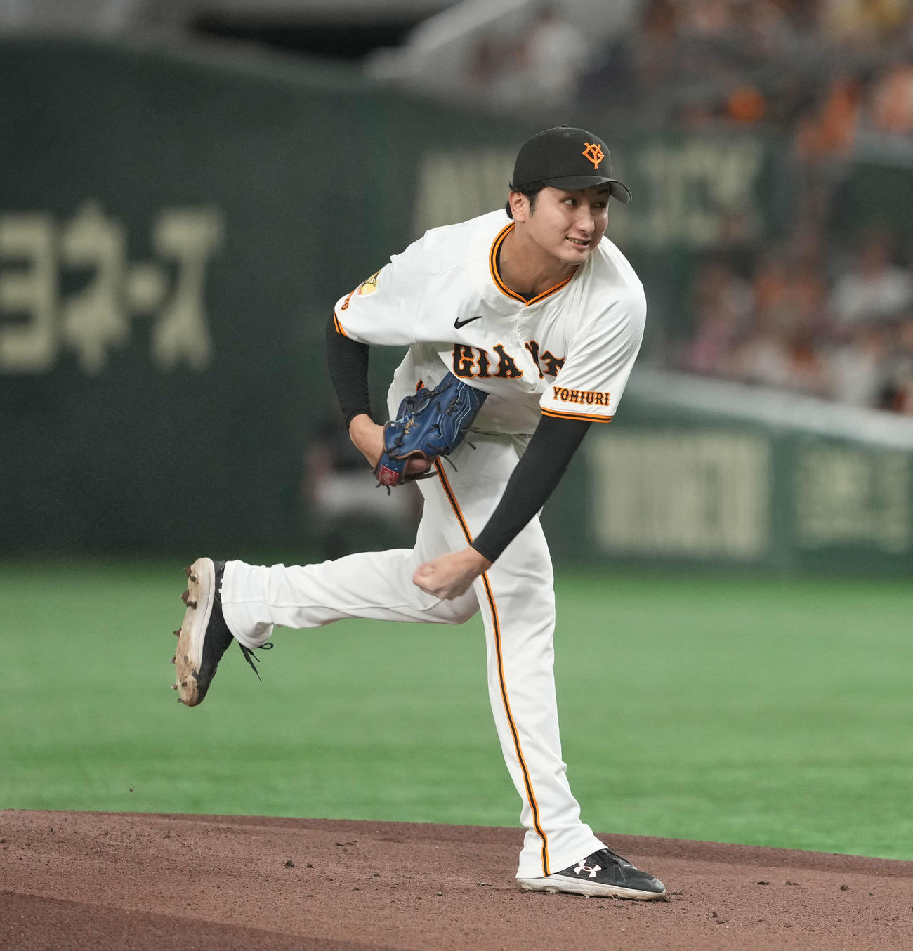 巨人対阪神　力投する巨人先発の横川（撮影・井上学）