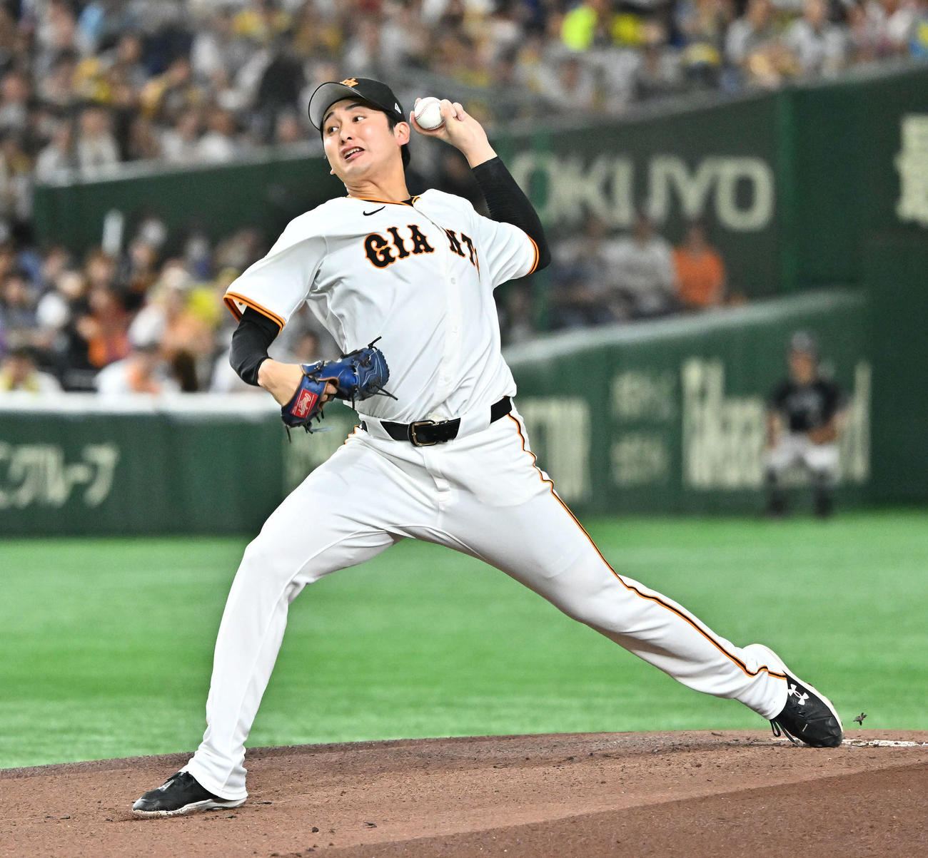 巨人対阪神　巨人先発の横川（撮影・滝沢徹郎）
