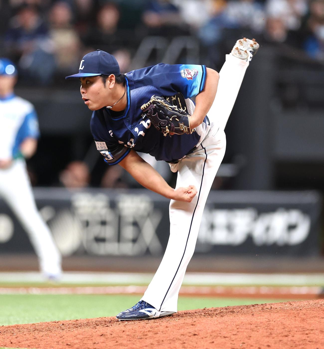 日本ハム対西武　10回に登板の平良（撮影・黒川智章）