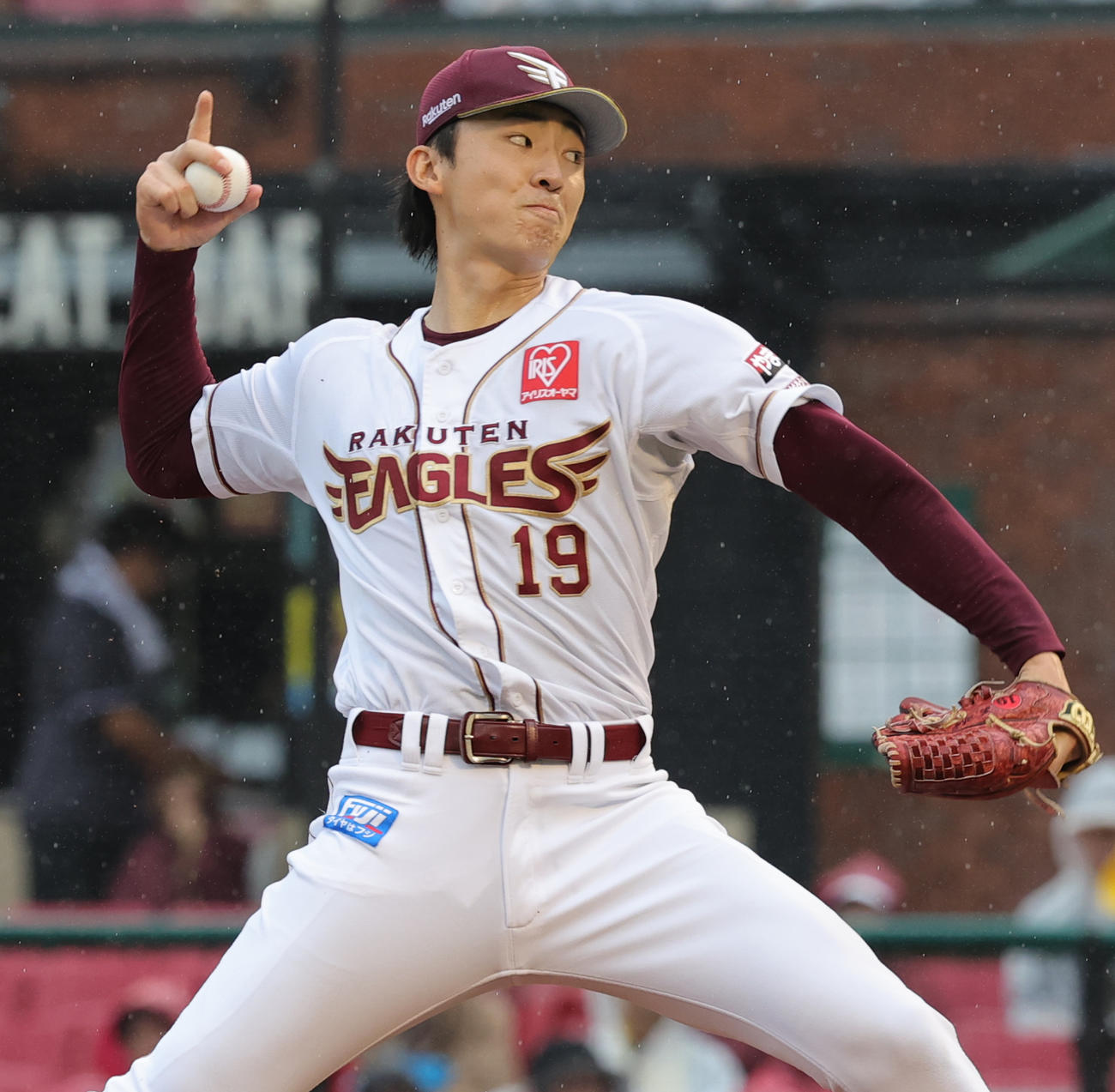 楽天対ロッテ　楽天先発の荘司（撮影・野上伸悟）
