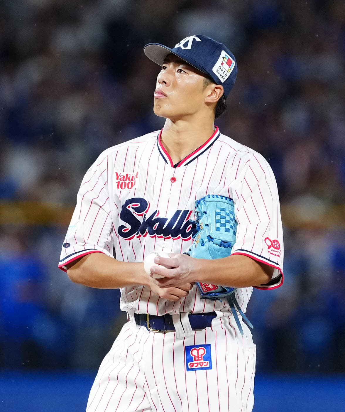 ヤクルト対DeNA 6回表DeNA1死二、三塁、桑原に3点本塁打を浴びた山野（撮影・江口和貴）