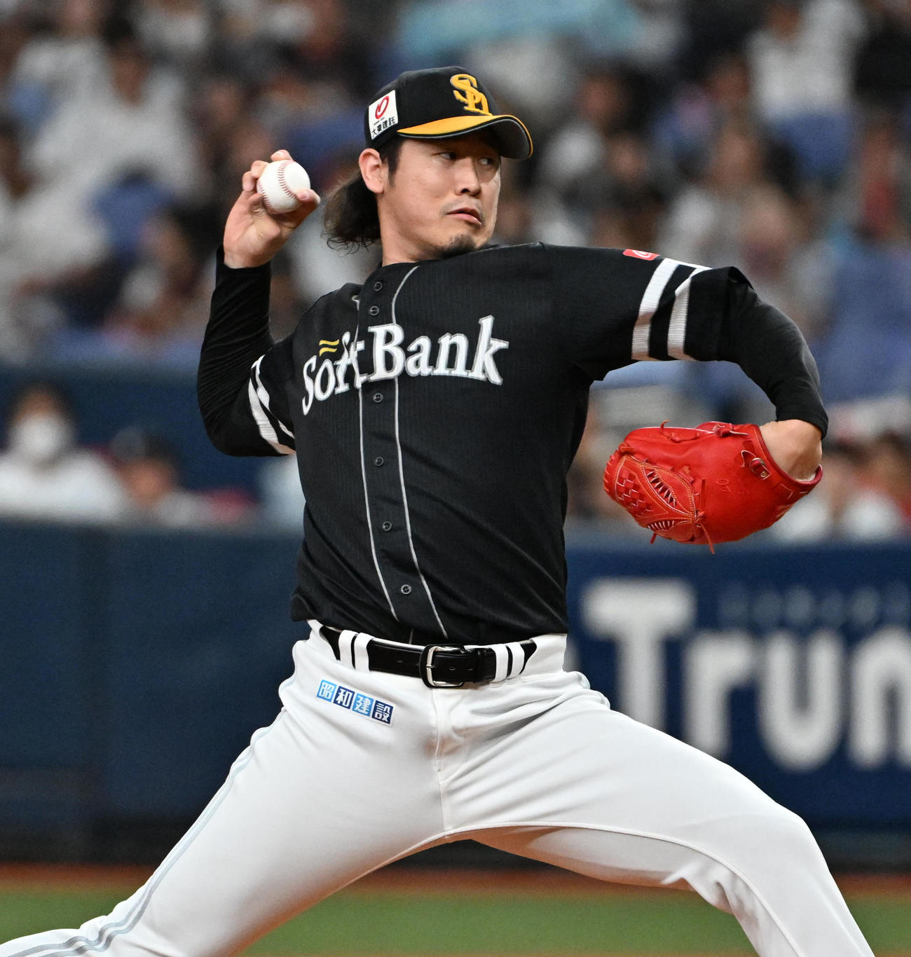 オリックス対ソフトバンク　ソフトバンク3番手の杉山（撮影・石井愛子）