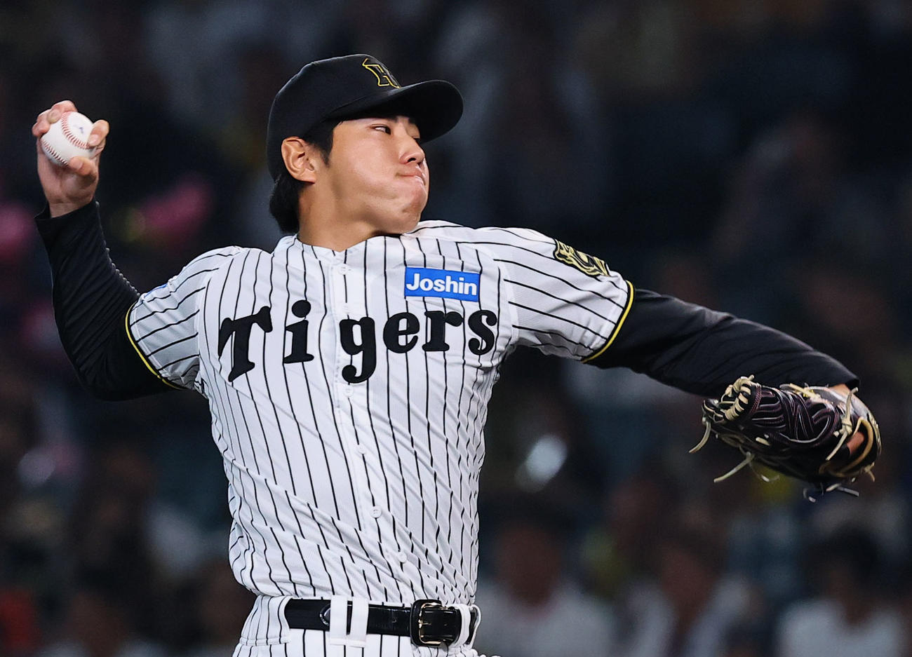 阪神対中日　8回、2番手で登板した阪神工藤（撮影・藤尾明華）