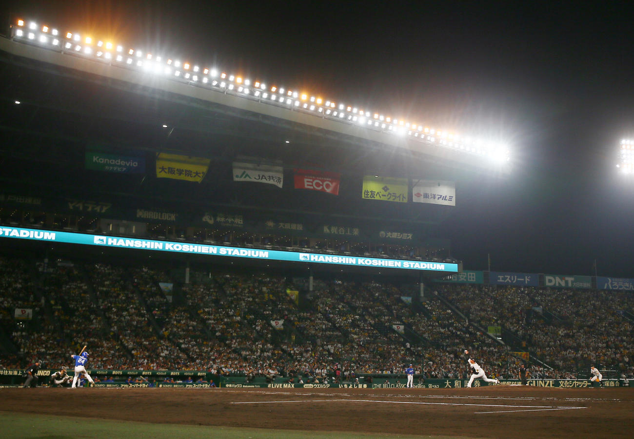 阪神対中日　9回表に登板する椎葉（撮影・上山淳一）