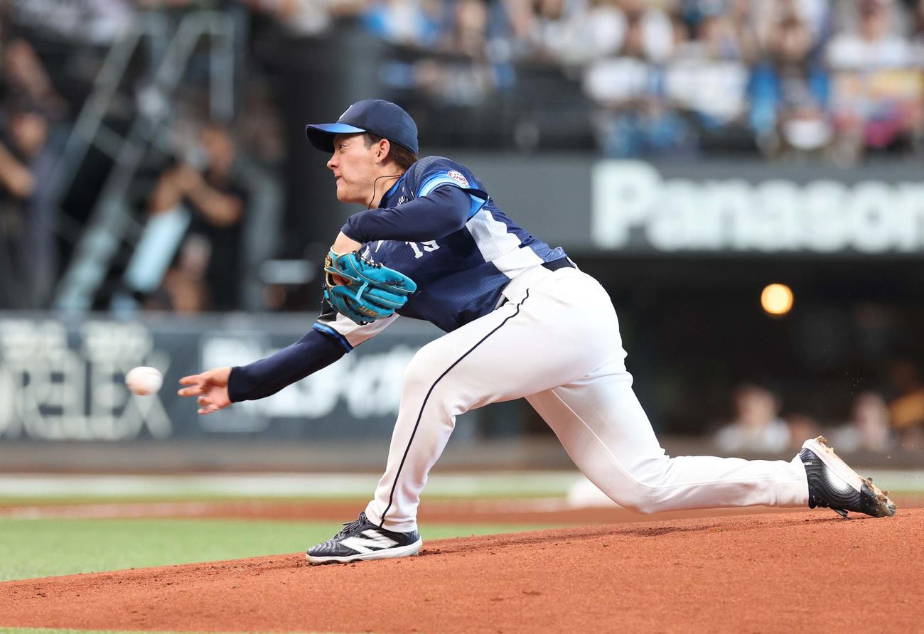 日本ハム対西武　西武先発の与座（撮影・黒川智章）