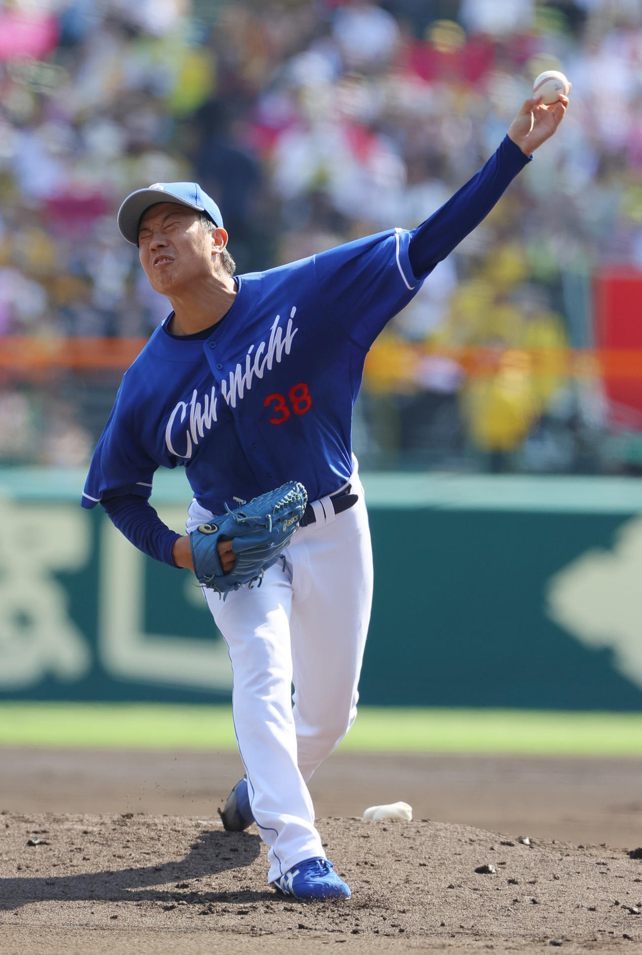 阪神対中日　中日先発の松葉（撮影・上山淳一）