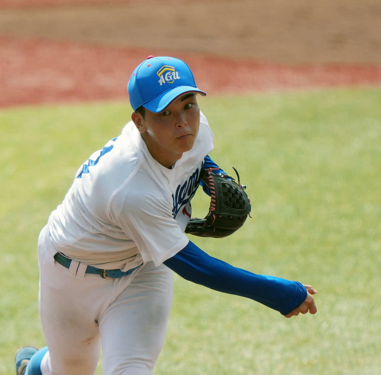青学大対国学院大　先発の青学大・中西（撮影・小島史椰）