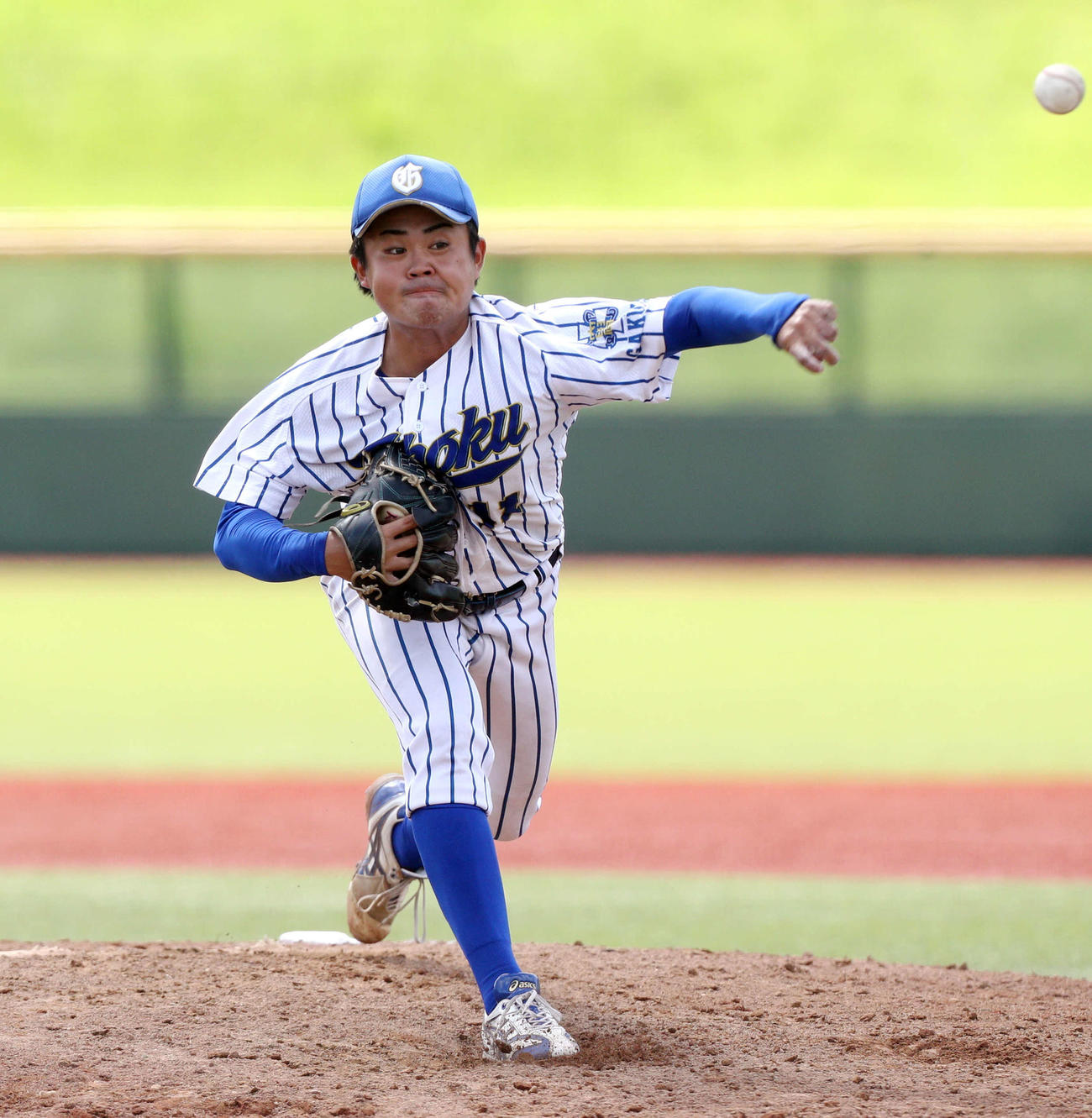 東北学院大対仙台大　3番手で登板した東北学院大・堀川（撮影・木村有優）